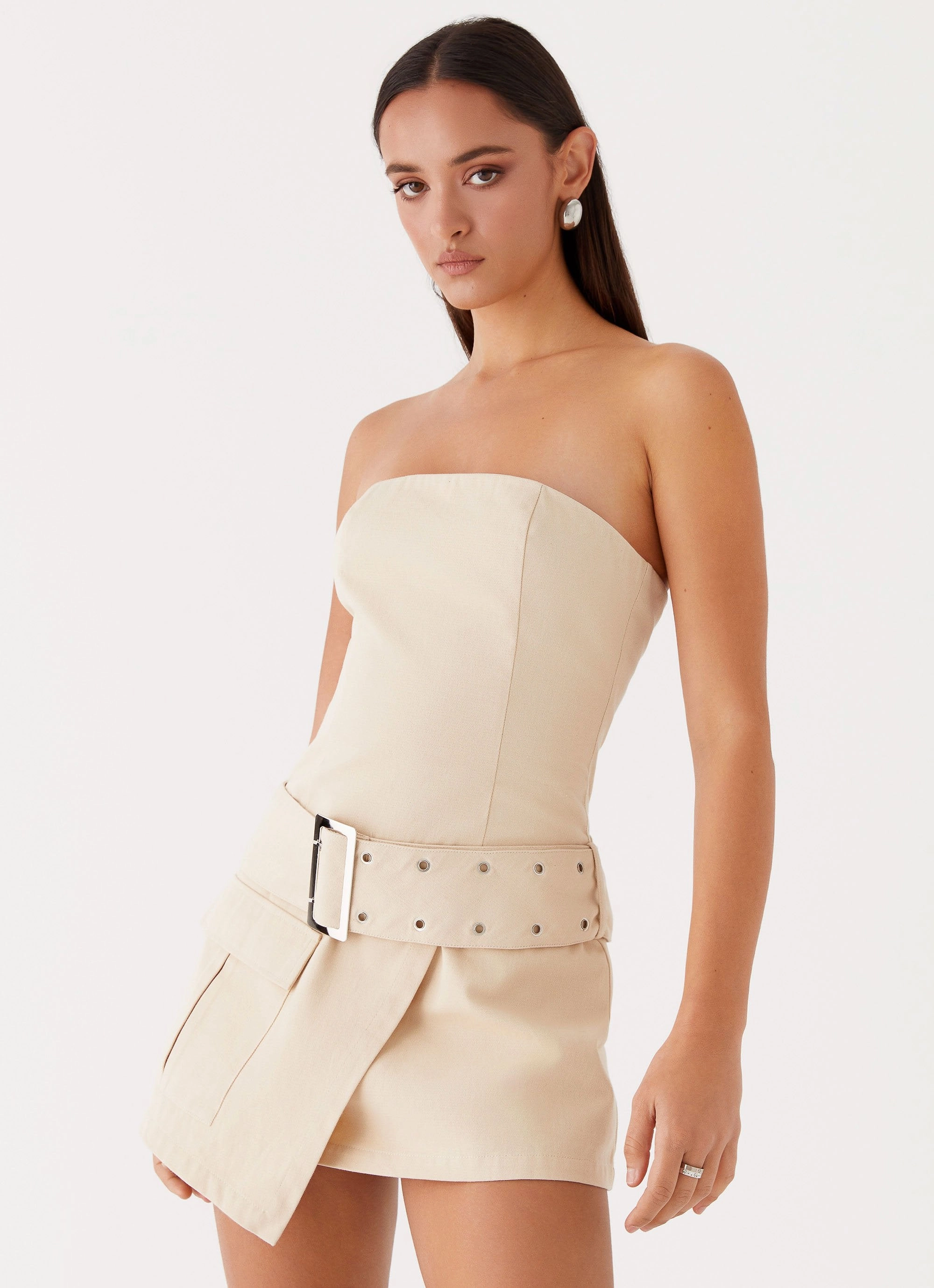 Zip Ease Fashion-forward day dress All For You Strapless Mini Dress - Ivory