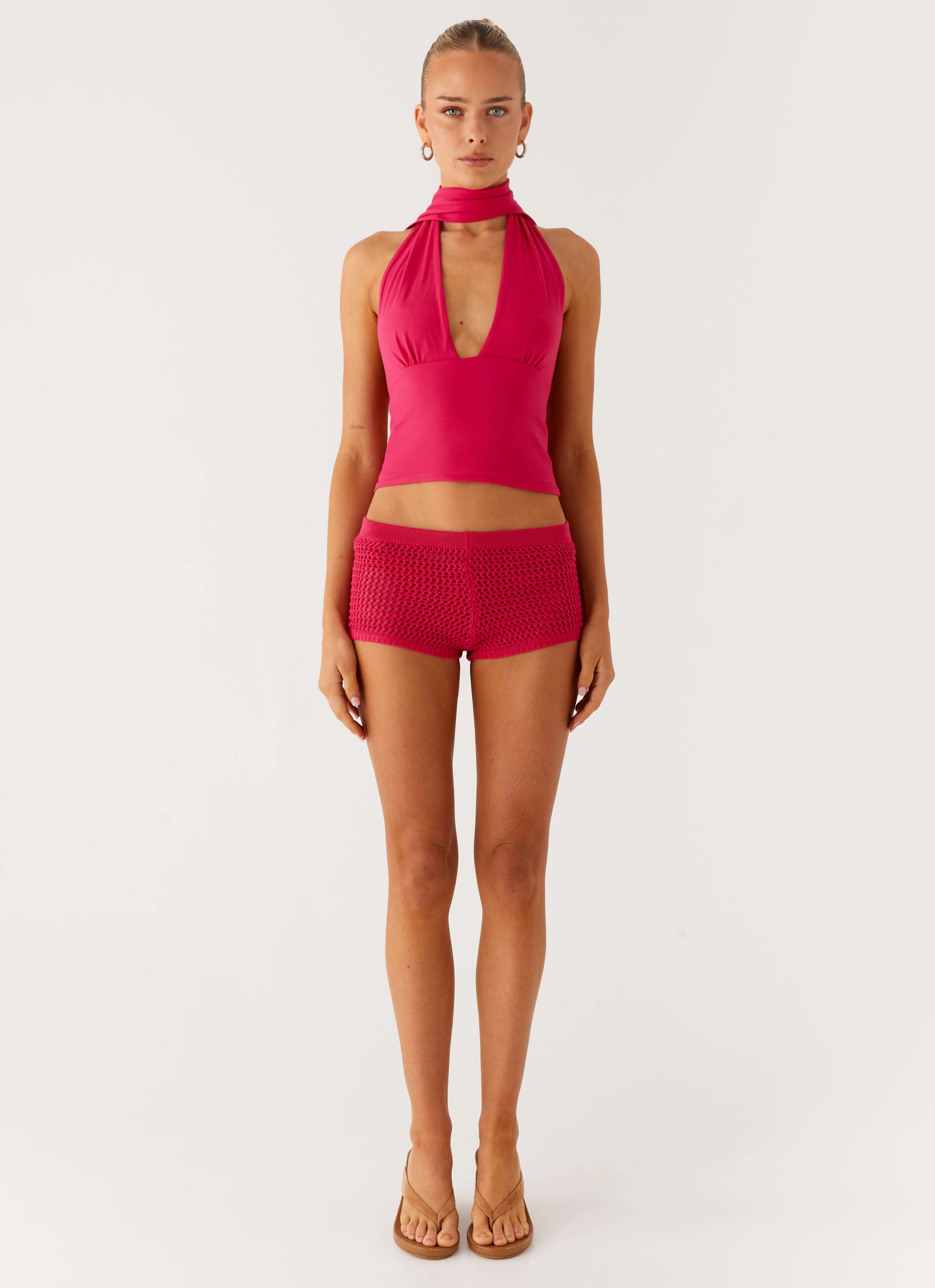 Stay Dry Lukella Crochet Mini Short - Hot Pink
