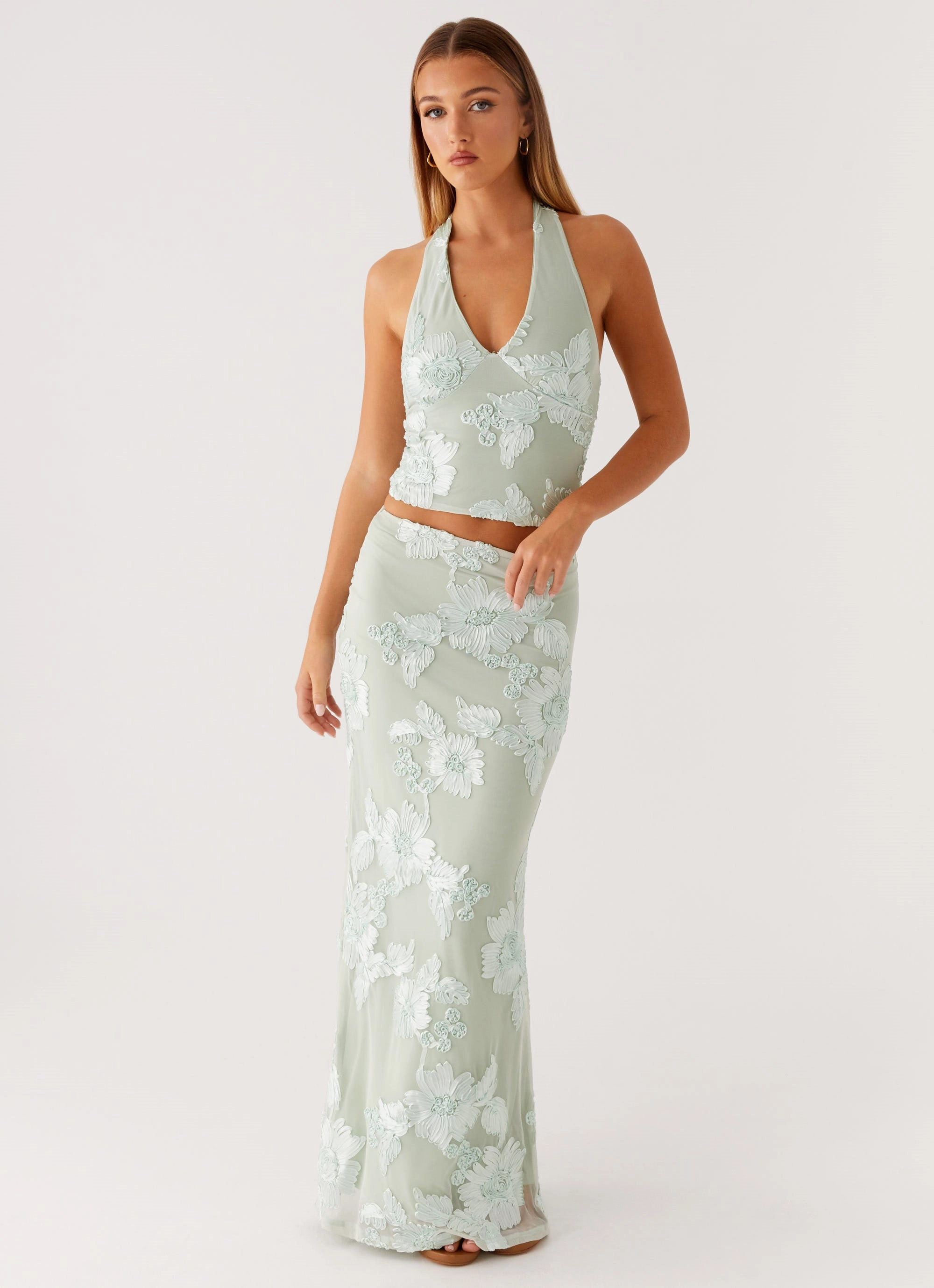 Radiate Maxi Skirt - Sage Cool Touch Non slip grip