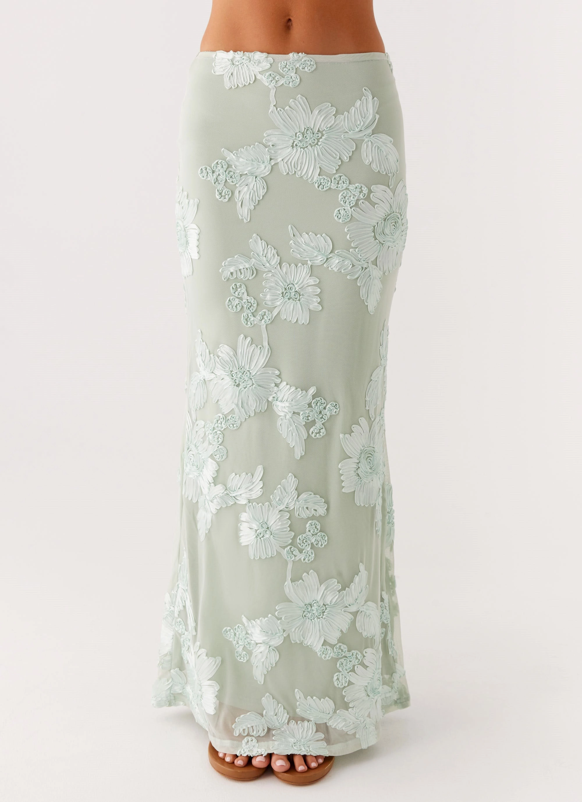 Core Basic Body Fit Radiate Maxi Skirt - Sage