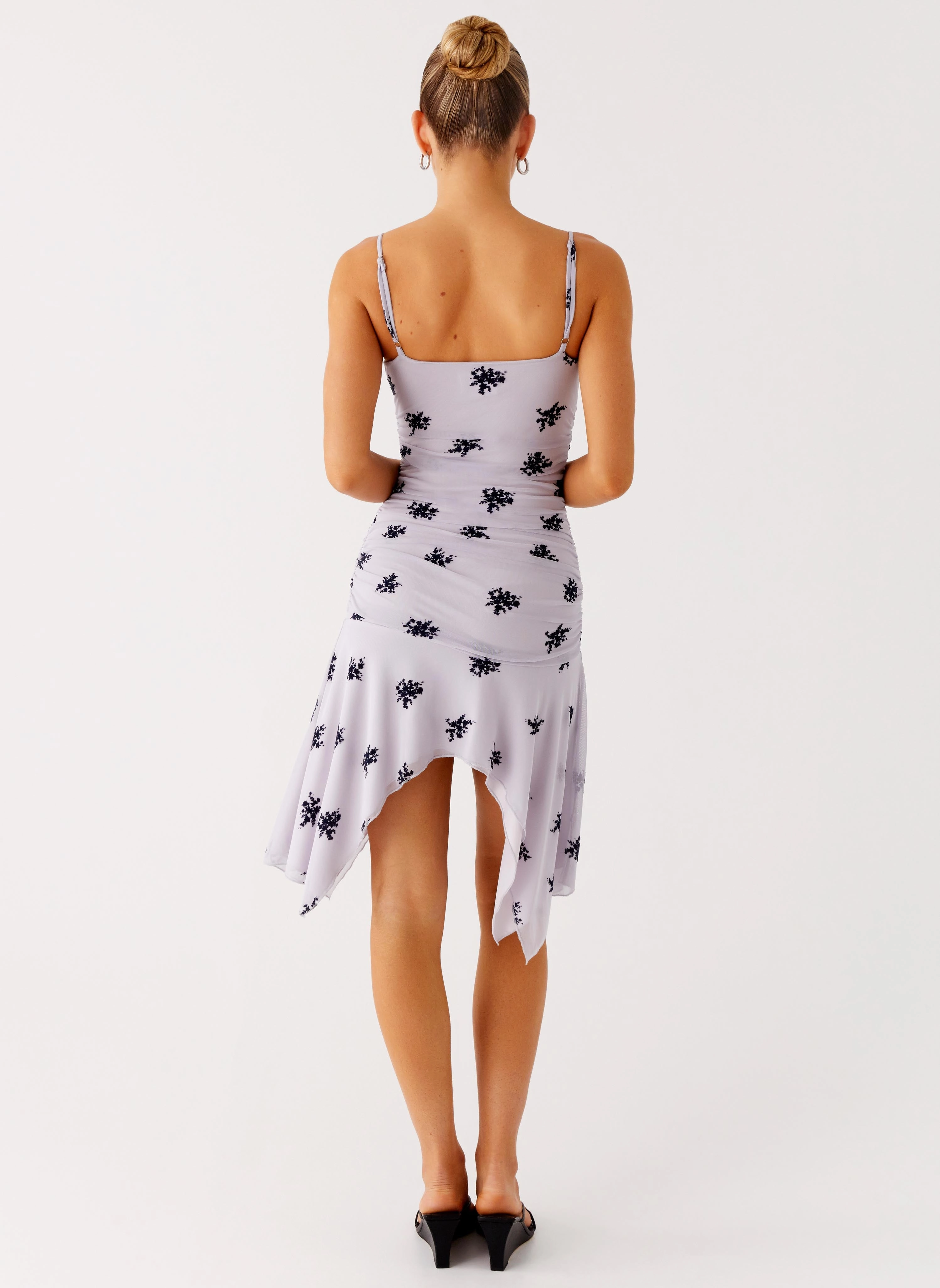 Light Aesthetic Amor Flock Hanky Mini Dress - Lilac