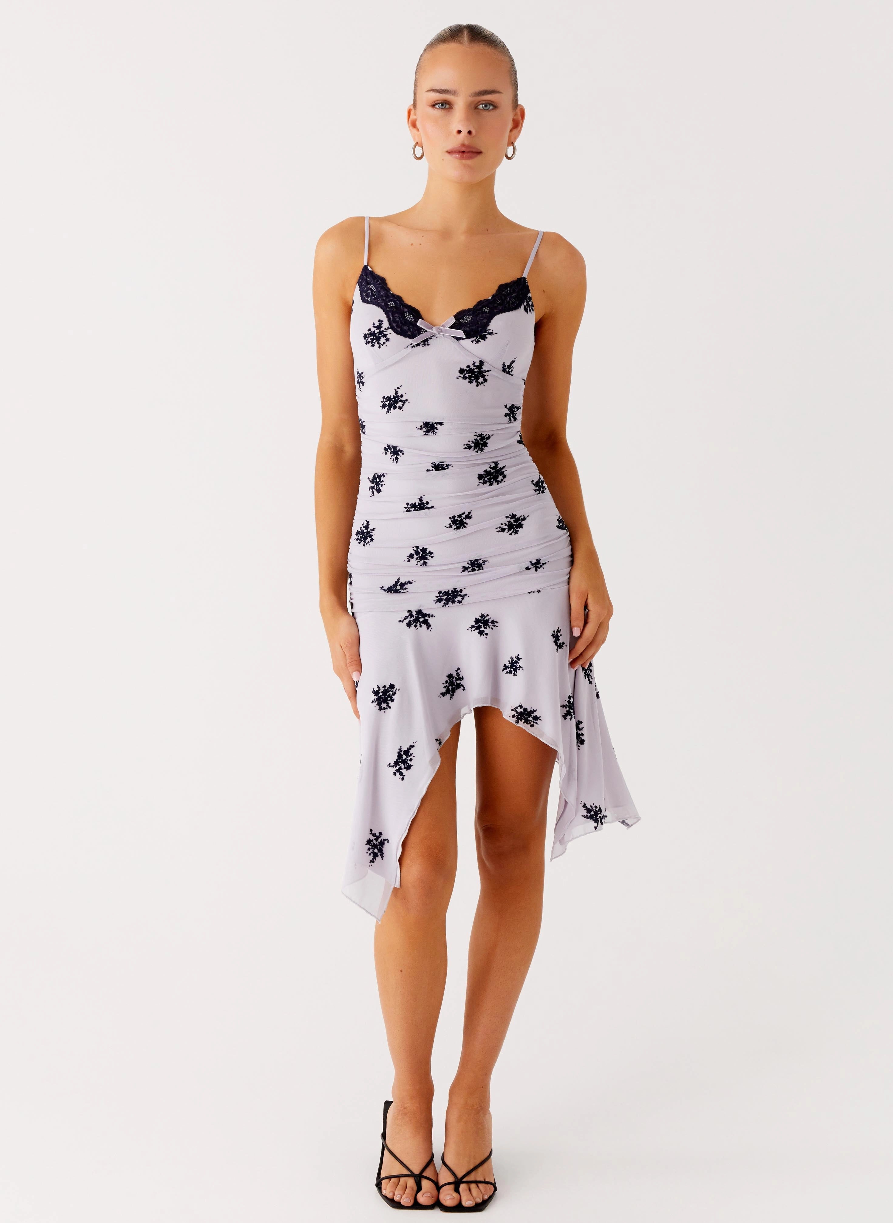 Must-have Event Perfect Amor Flock Hanky Mini Dress - Lilac