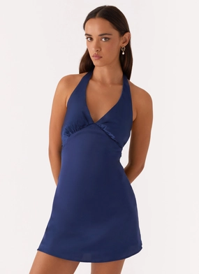 Tailored Style Heavy Hearted Mini Dress - Navy