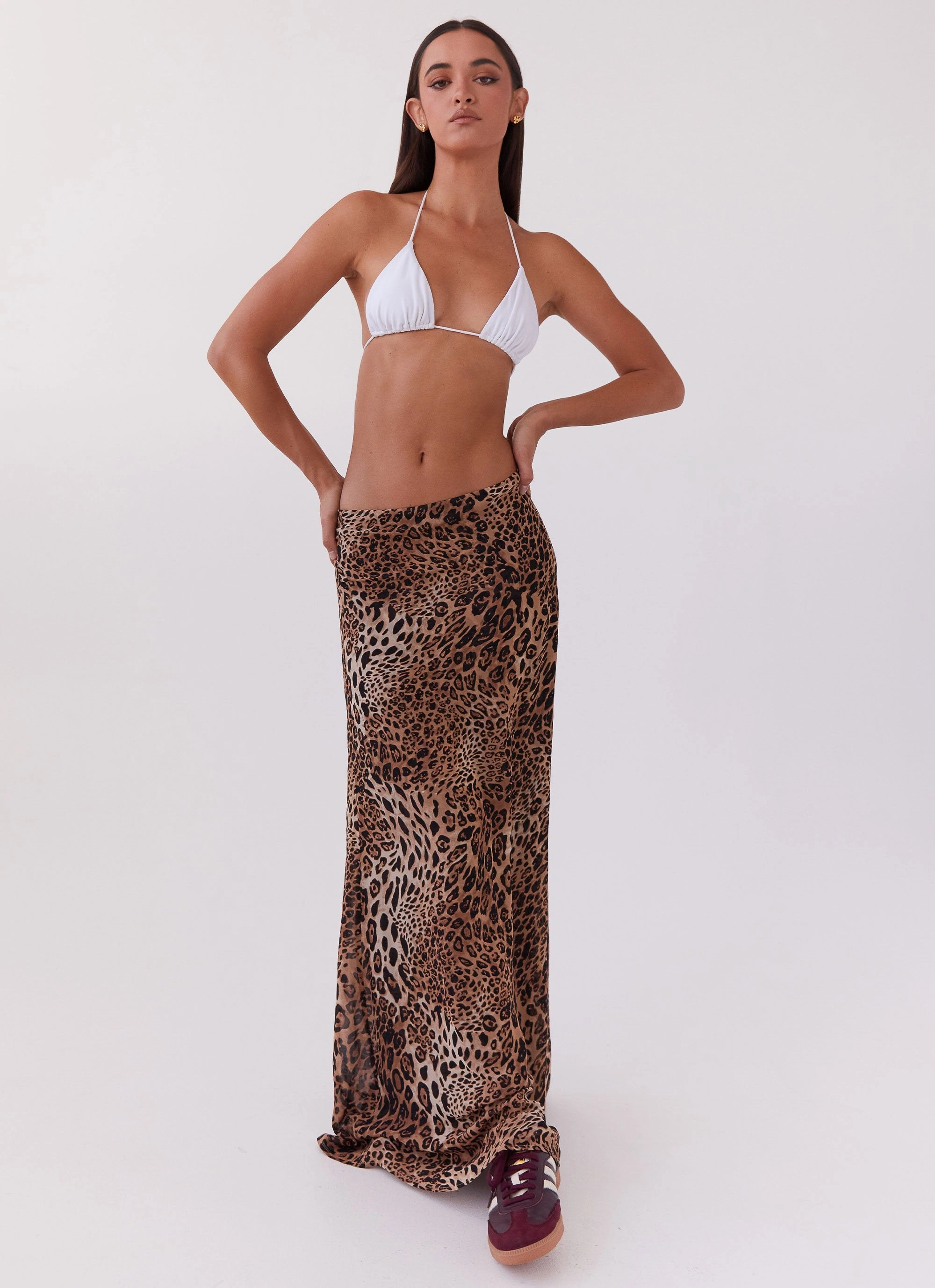 Violetta Maxi Skirt - Leopard Crafted Detail Simple Styling