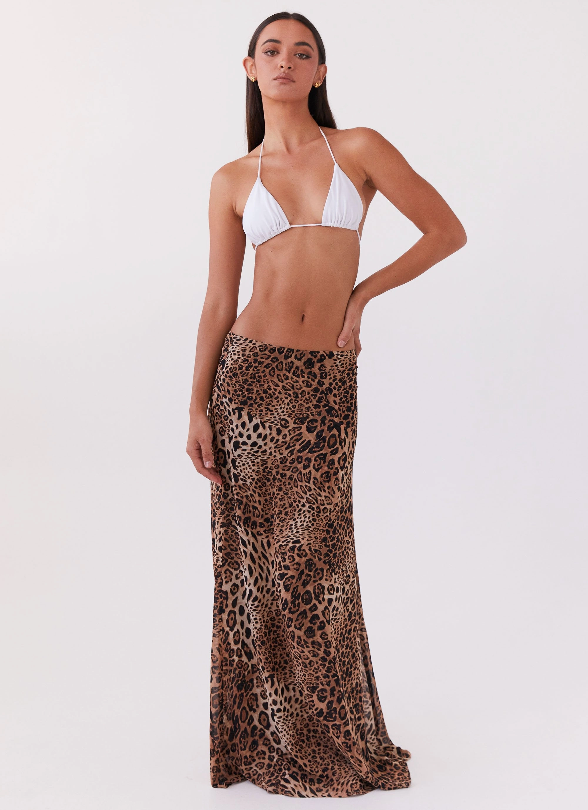 Violetta Maxi Skirt - Leopard Breathable Material