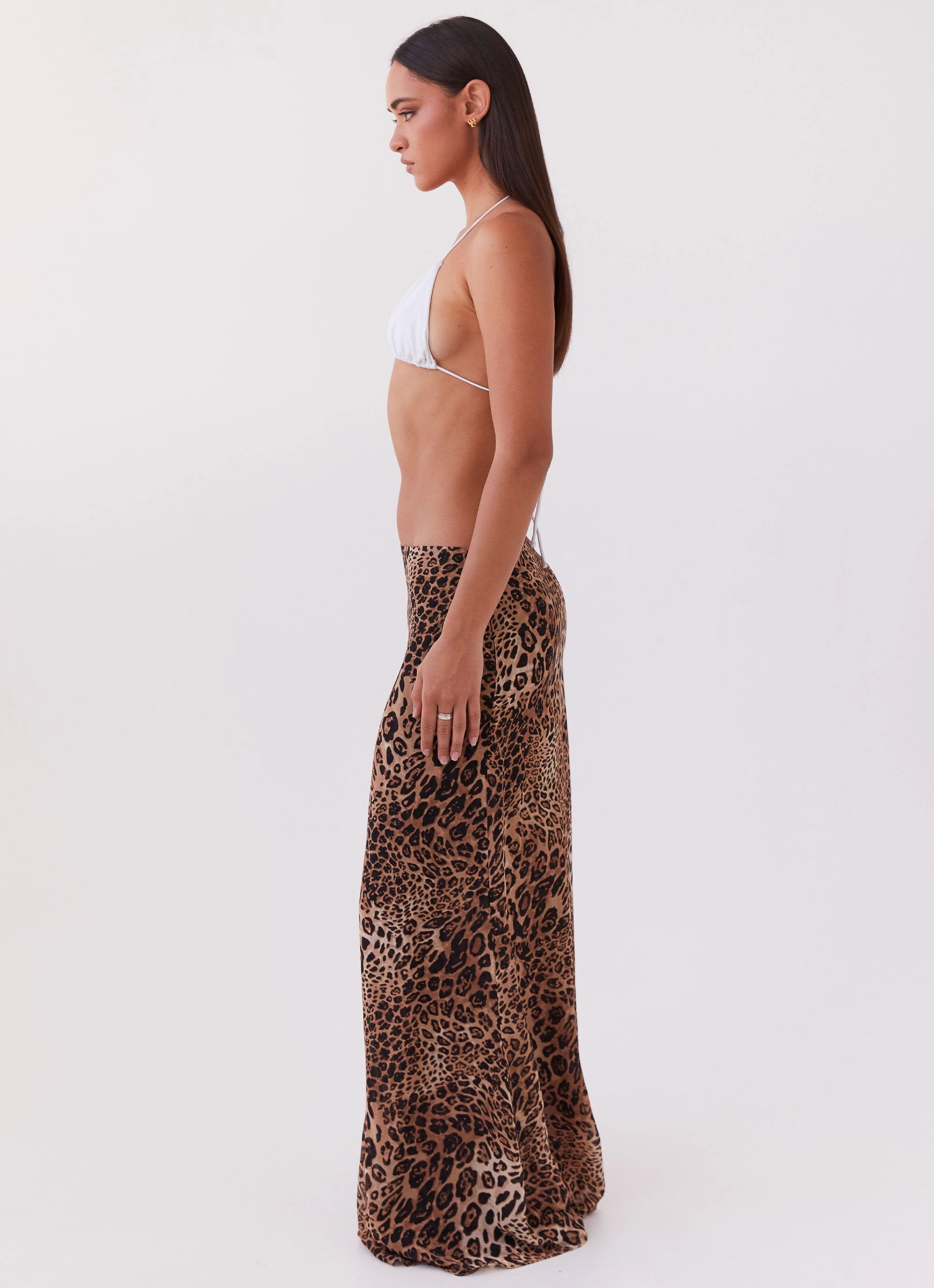 Violetta Maxi Skirt - Leopard Comfort Wear Seamless Edging