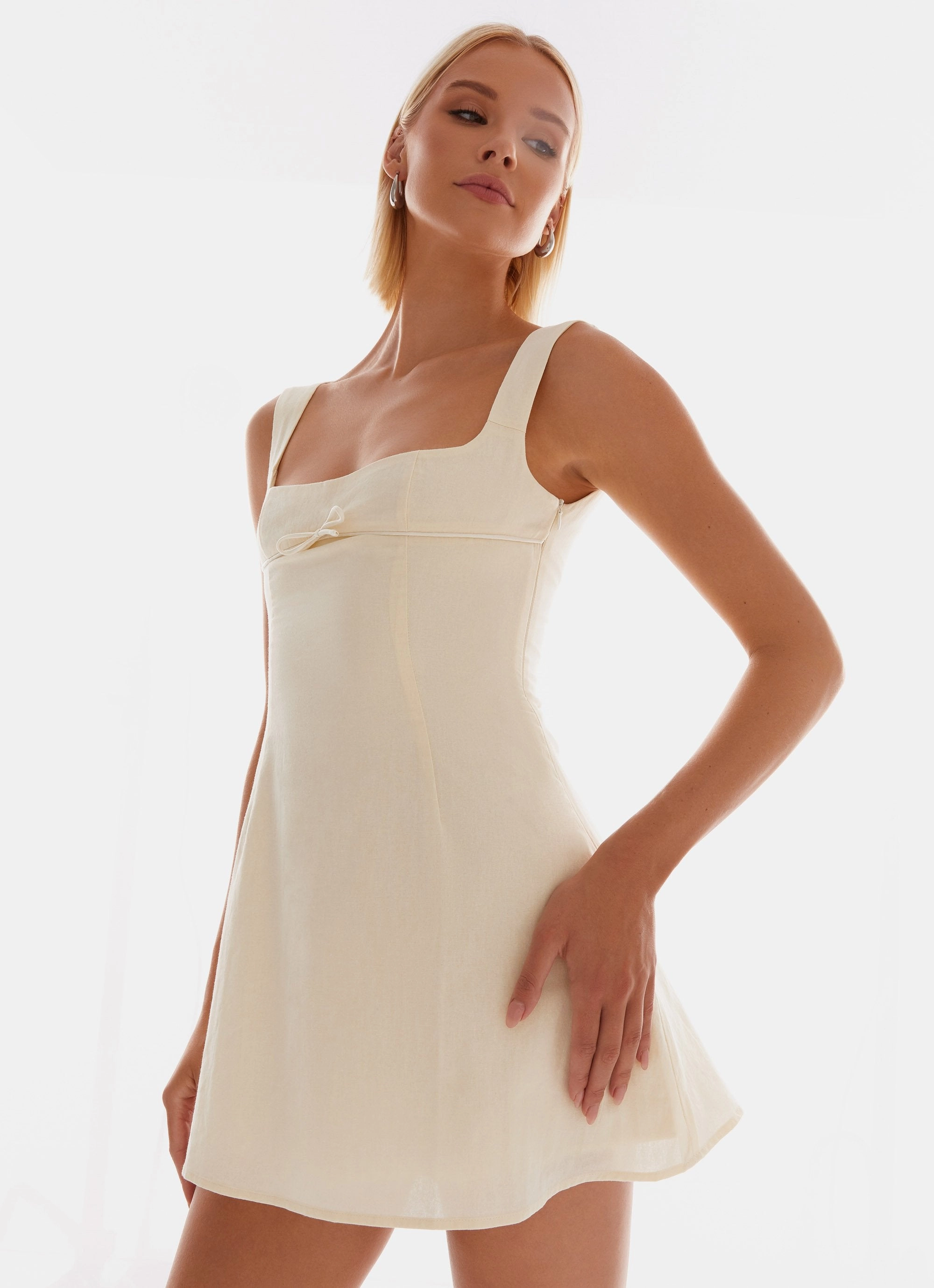 Cadence Mini Dress - Yellow Date Nightwear custom-fit