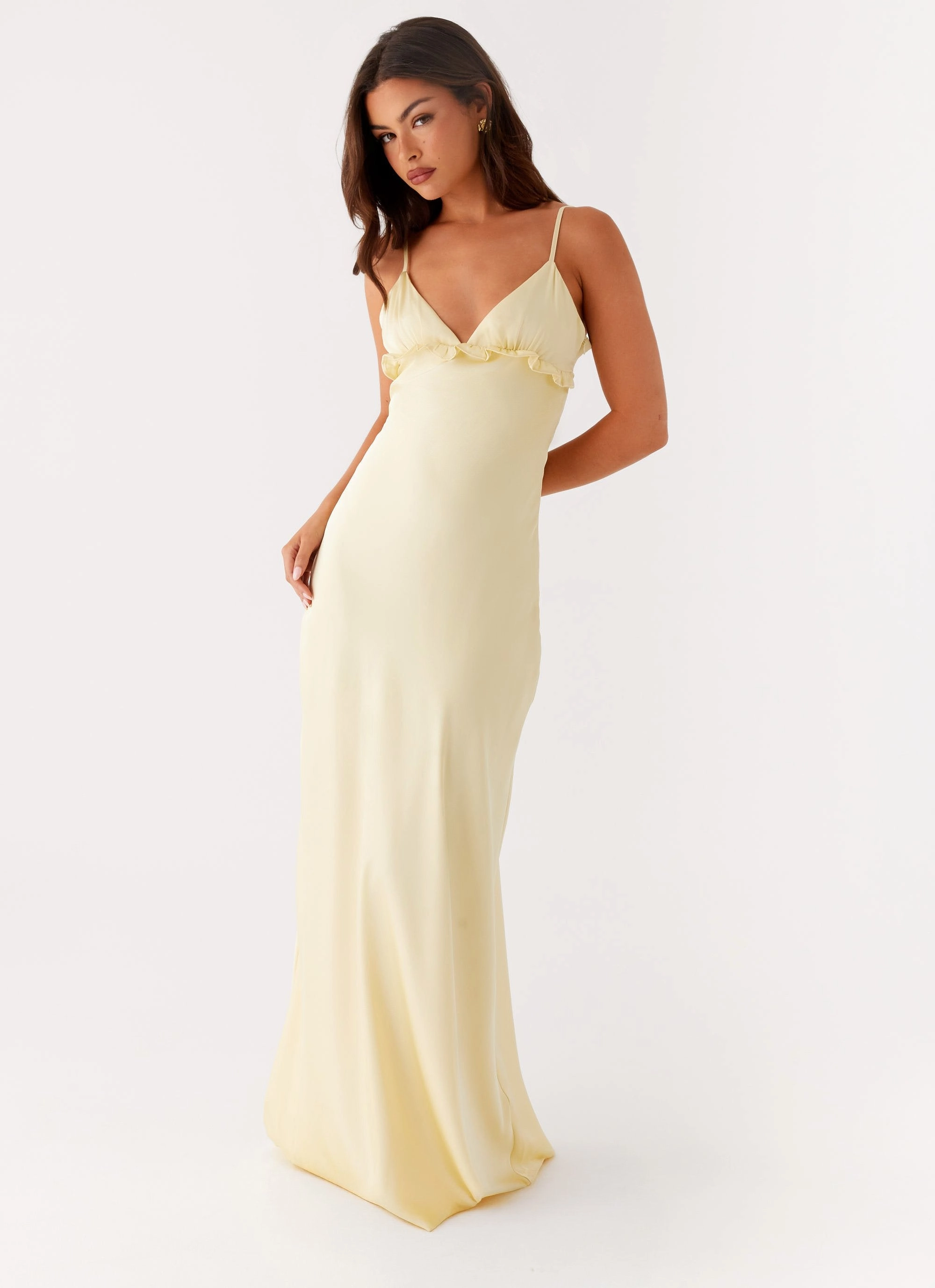 Bright Petal Low Key Elona Maxi Dress - Baby Yellow