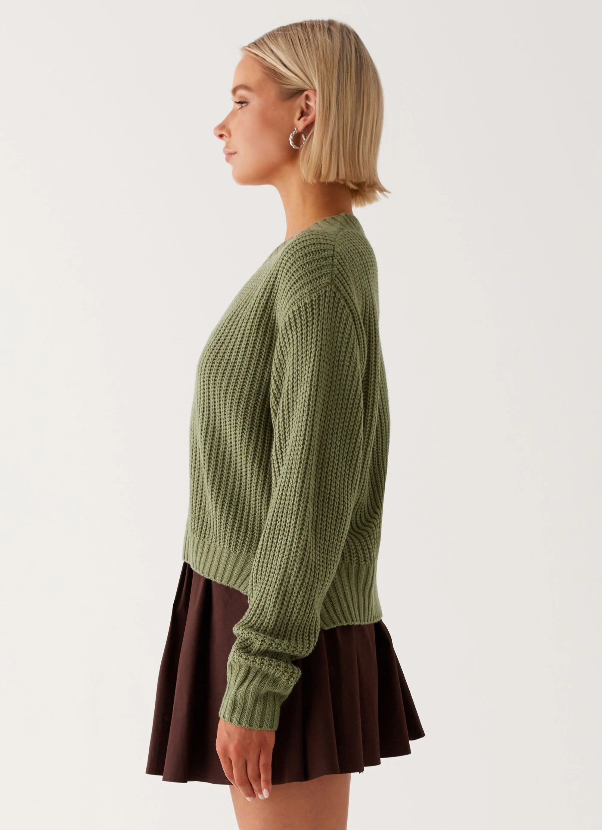 HighStrength Threadwork Relaxed Top Jenson Sweater - Khaki