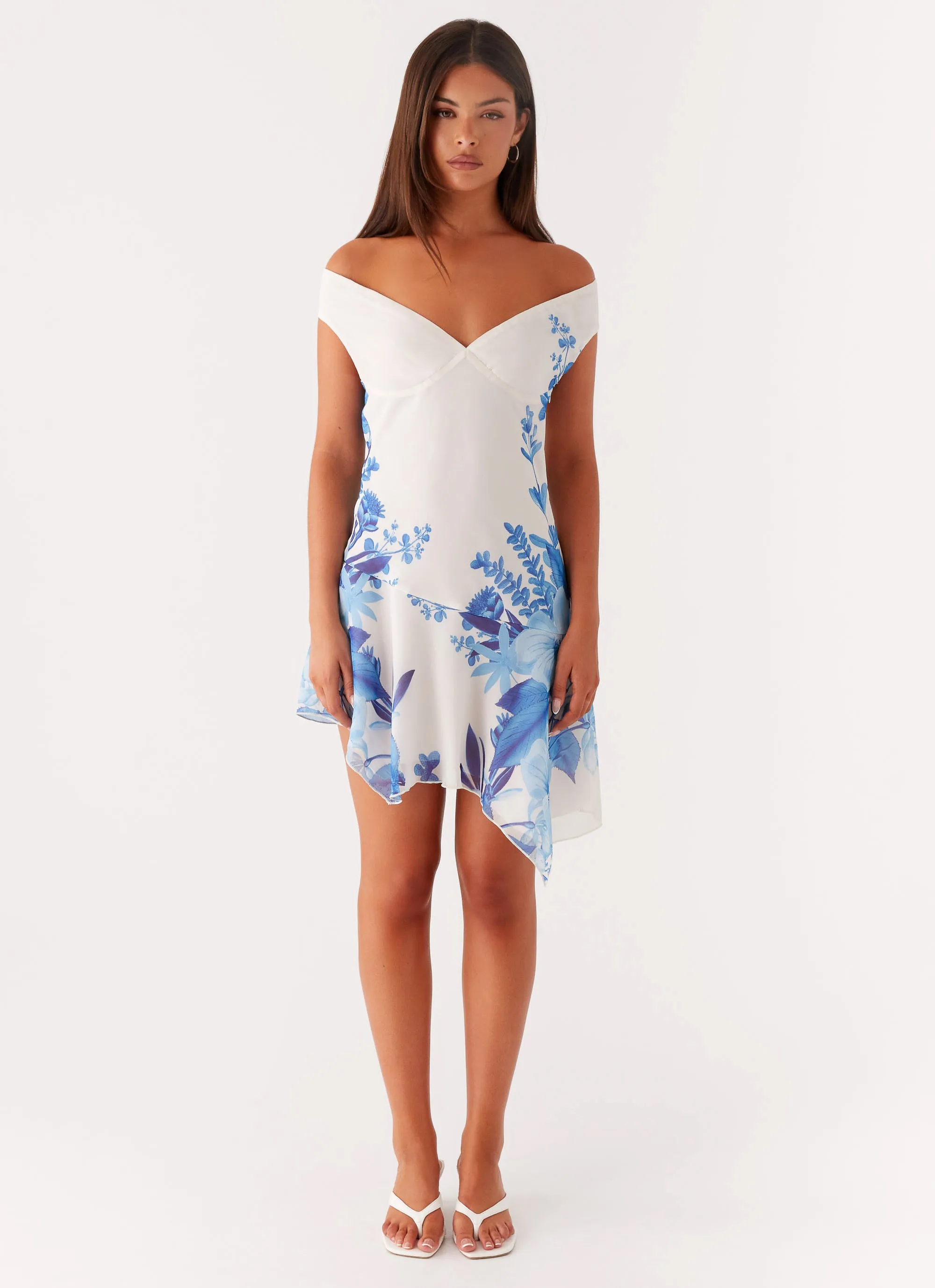 Alma Mini Dress - Blue Floral Print Editor??s-Pick