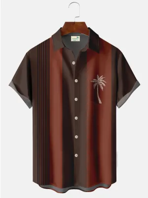 Alohadaddy Coconut Tree Bowling Printed Casual Plus Size Shirts