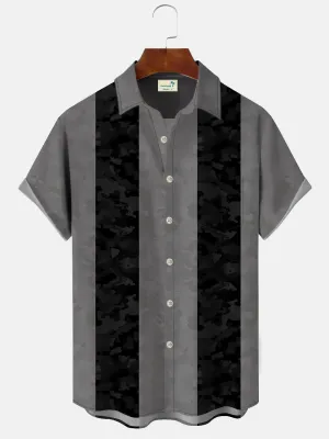 Alohadaddy Ethnic Style Dark Pattern Men's Pocket Button Casual 50S Howling Commuting Short Sleeve Shirt