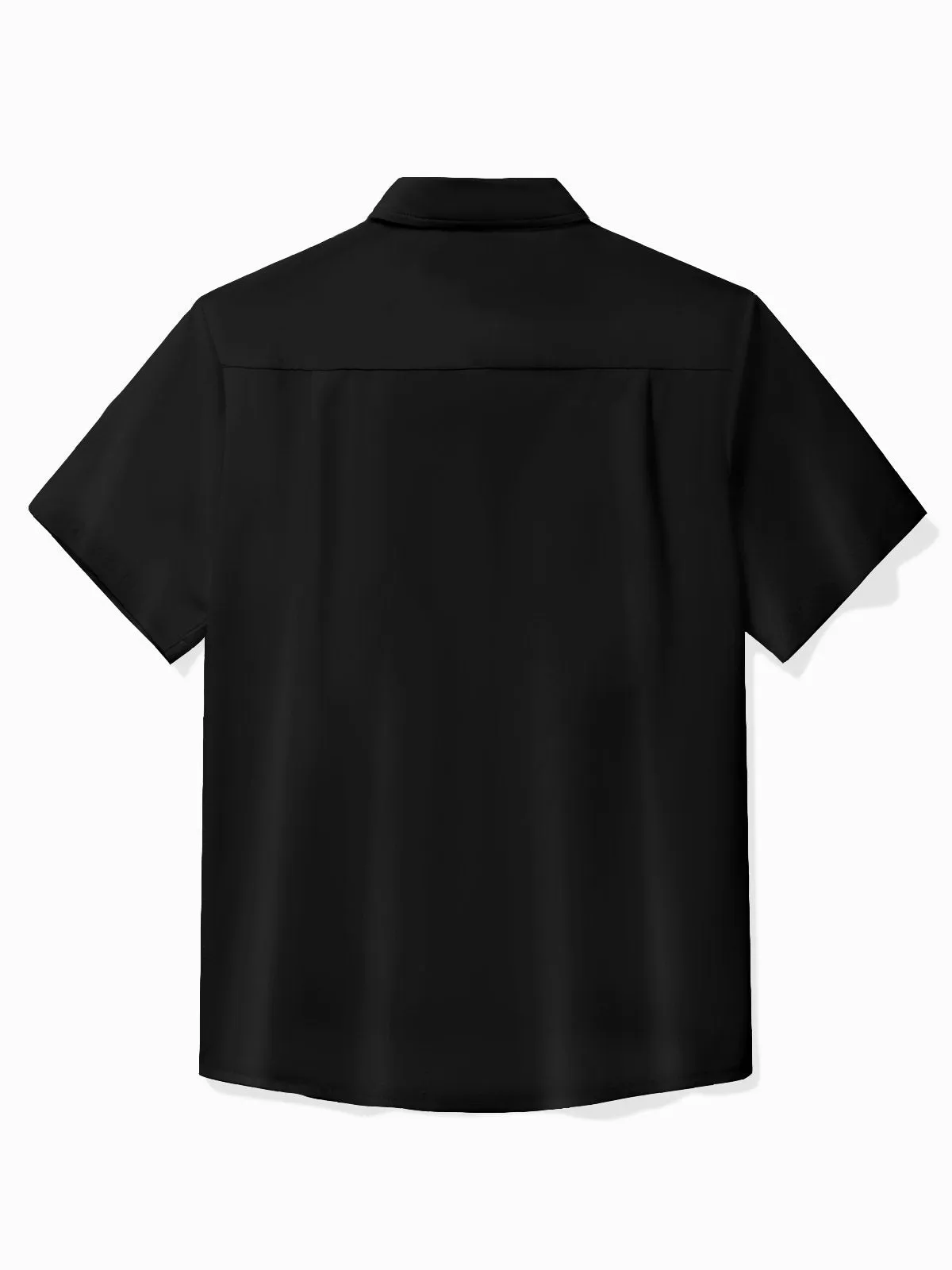 Alohadaddy Retro Bowling Men's Hawaiian Shirt Letter Pentagram Print Pocket Camping Shirt