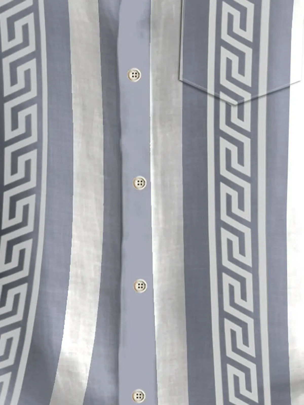 Alohadaddy Retro Geometric Graphics Baroque Palace Style Contrast Color 3D Print Men's Button Pocket Short Sleeve Shirt Big & Tall