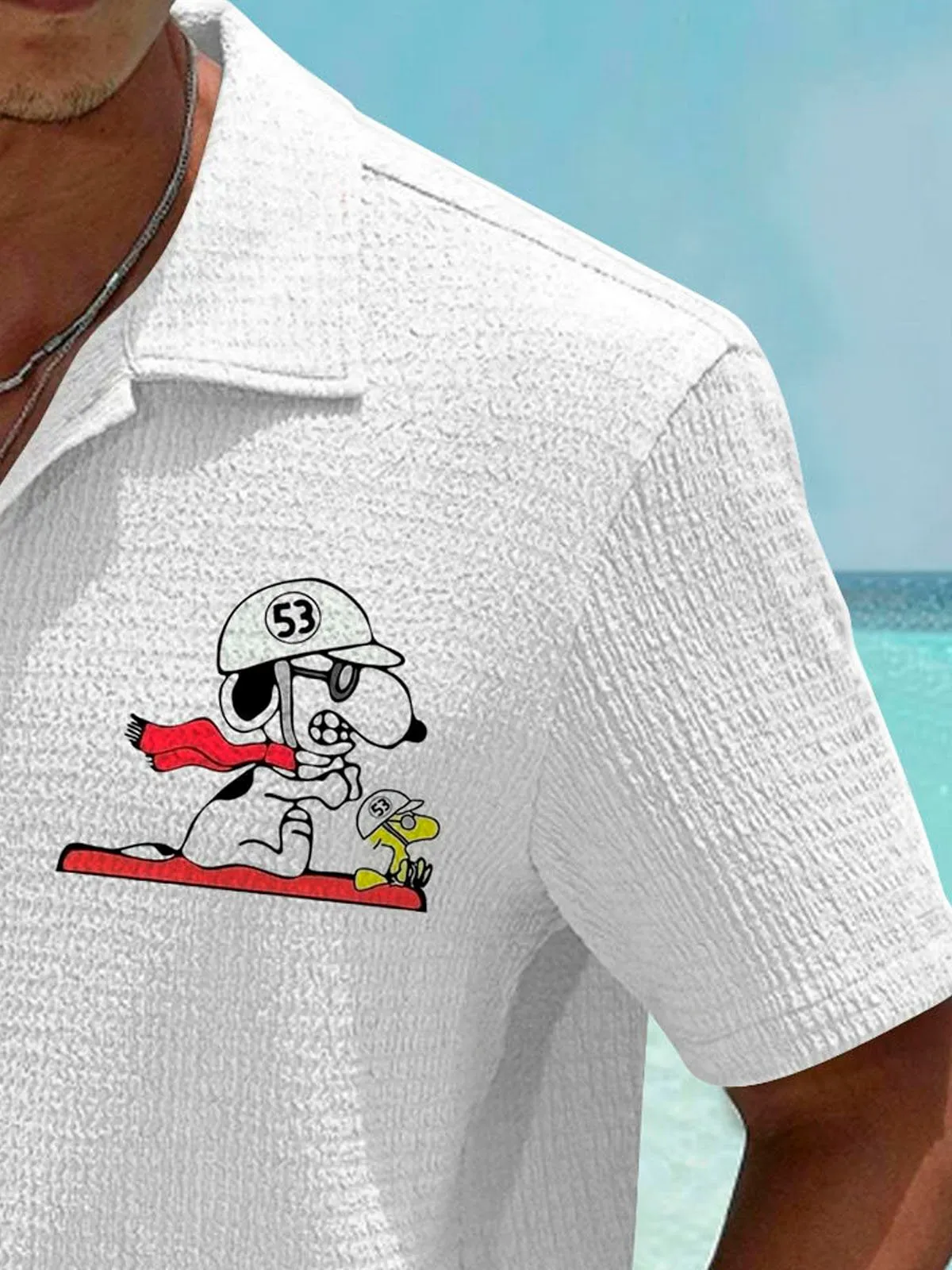 Alohadaddy Retro No. 53 Classic Car 3D Digital Print Men's Button Pocket Short Sleeve Shirt Big & Tall
