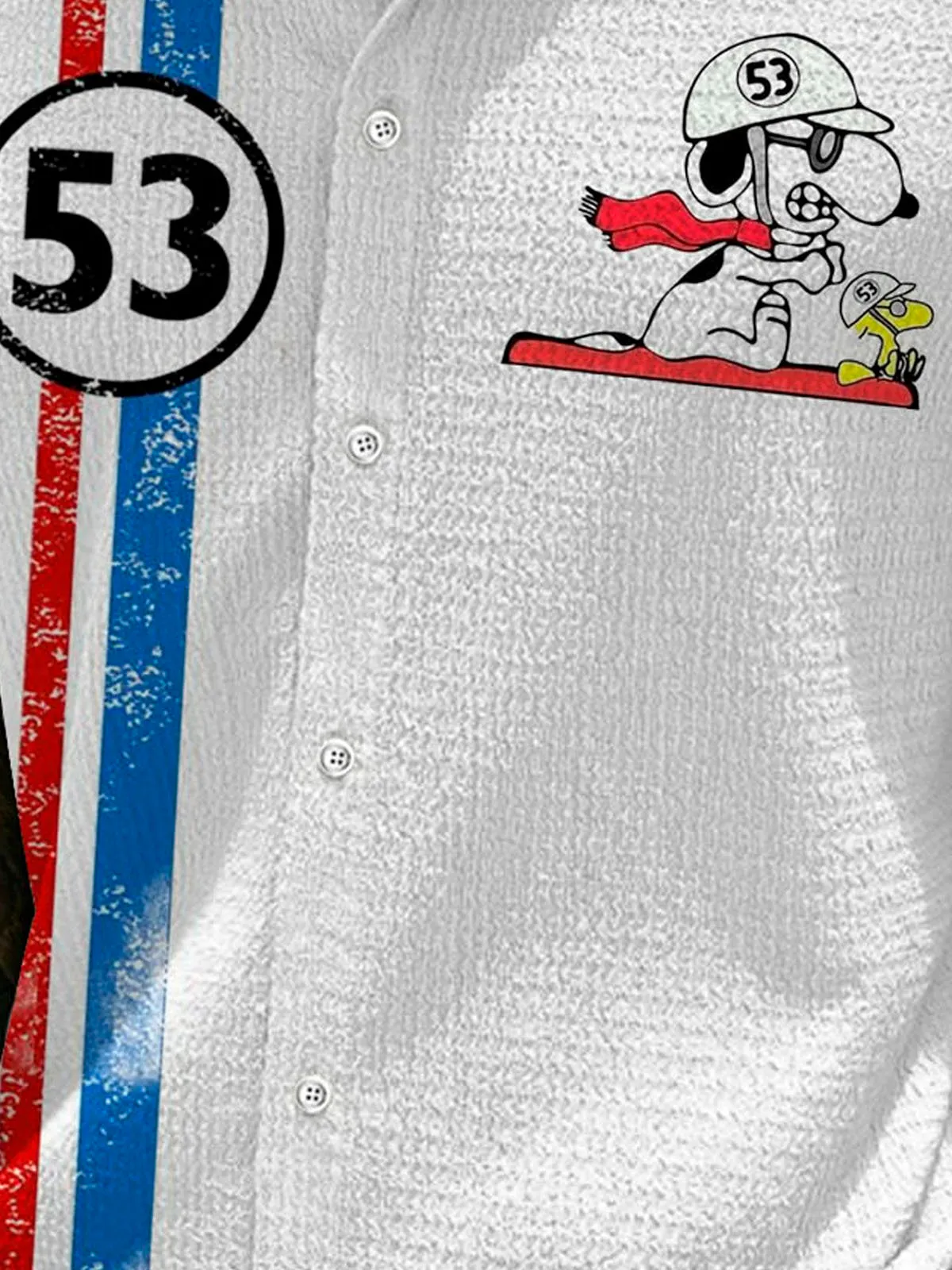 Alohadaddy Retro No. 53 Classic Car 3D Digital Print Men's Button Pocket Short Sleeve Shirt Big & Tall