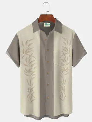 Alohadaddy Vintage Bowling Print Beach Men's Hawaiian Oversized Short Sleeve Shirt with Pockets