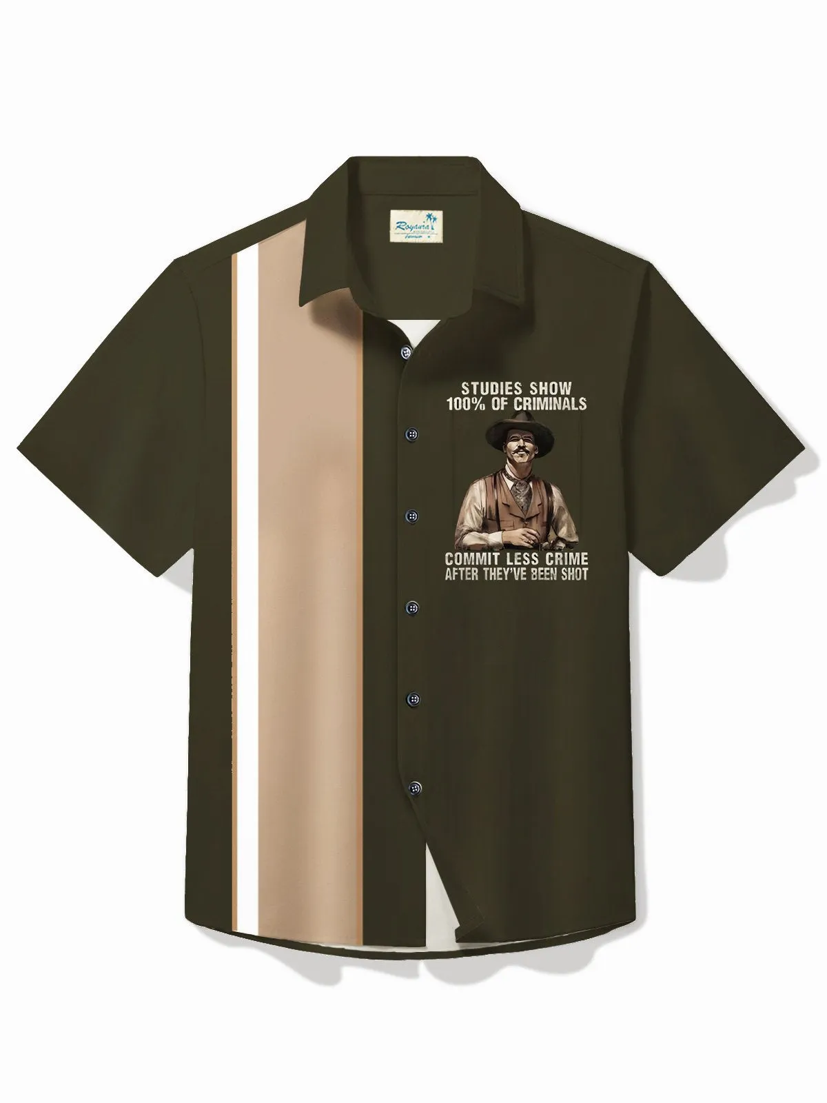 Alohadaddy Vintage Hawaiian Shirt Western Style Printed Casual Shirt