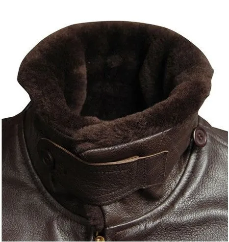 Alpha Industries G-1 Brown Goatskin Leather Flight Jacket