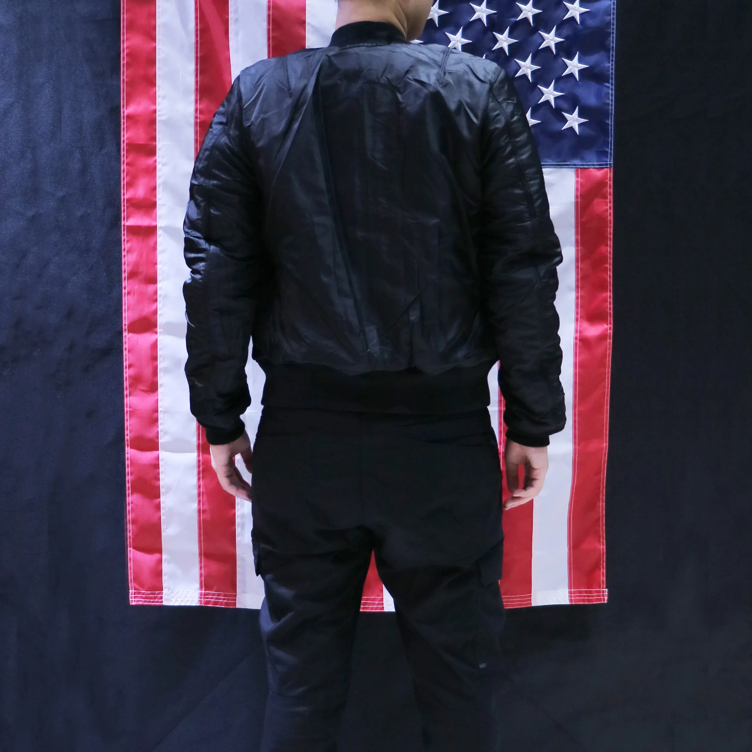 ALPHA MA-1 FLIGHT JACKET SLIM FIT (TONAL BLACK CAMO)