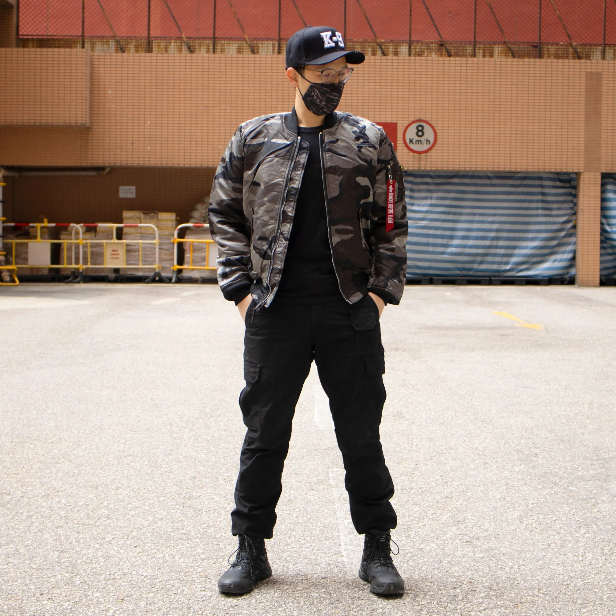 ALPHA MA-1 FLIGHT JACKET SLIM FIT (TONAL BLACK CAMO)