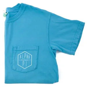 Alpha Omicron Pi Hexagon T-Shirt - Sapphire