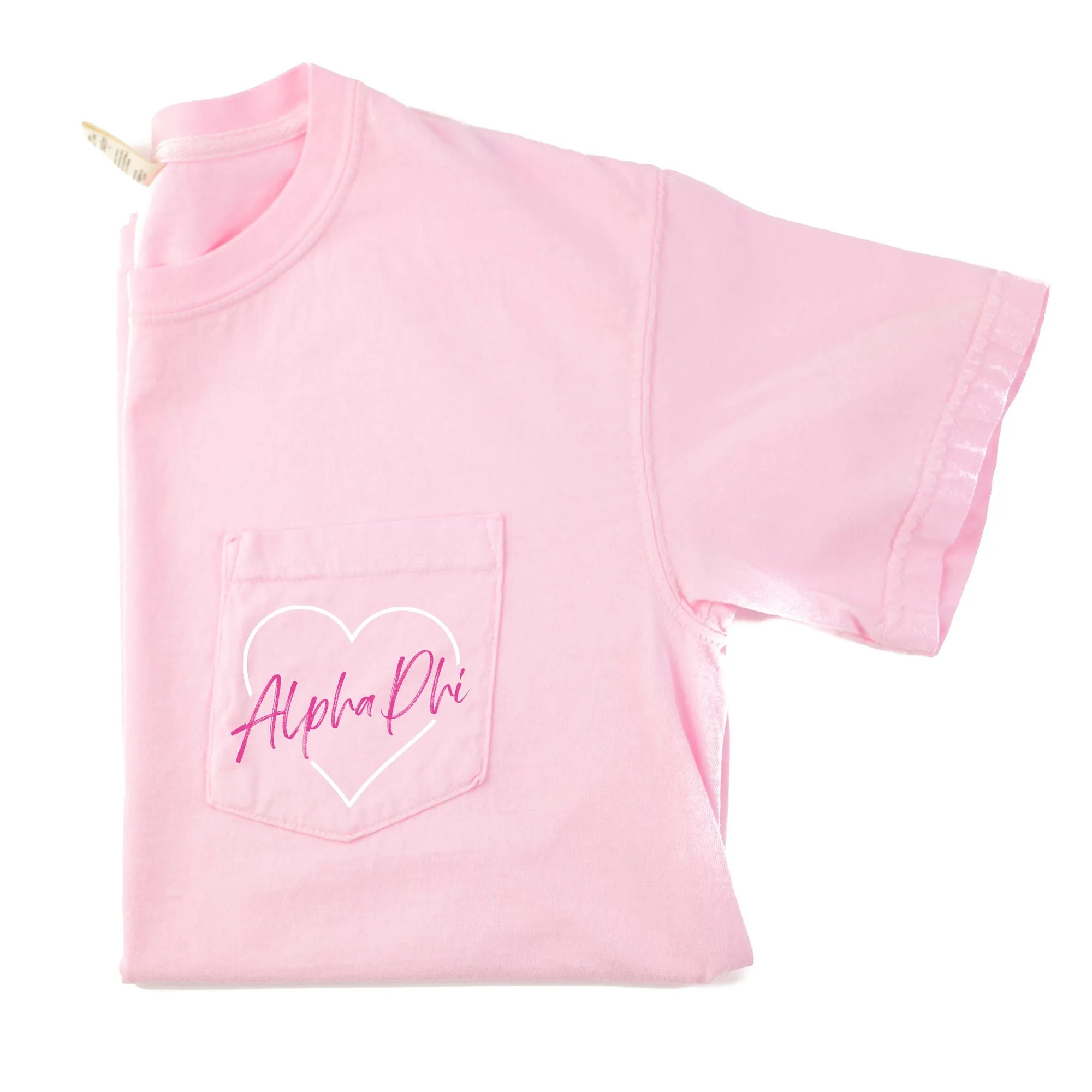 Alpha Phi Heart Pocket T-Shirt - Blossom