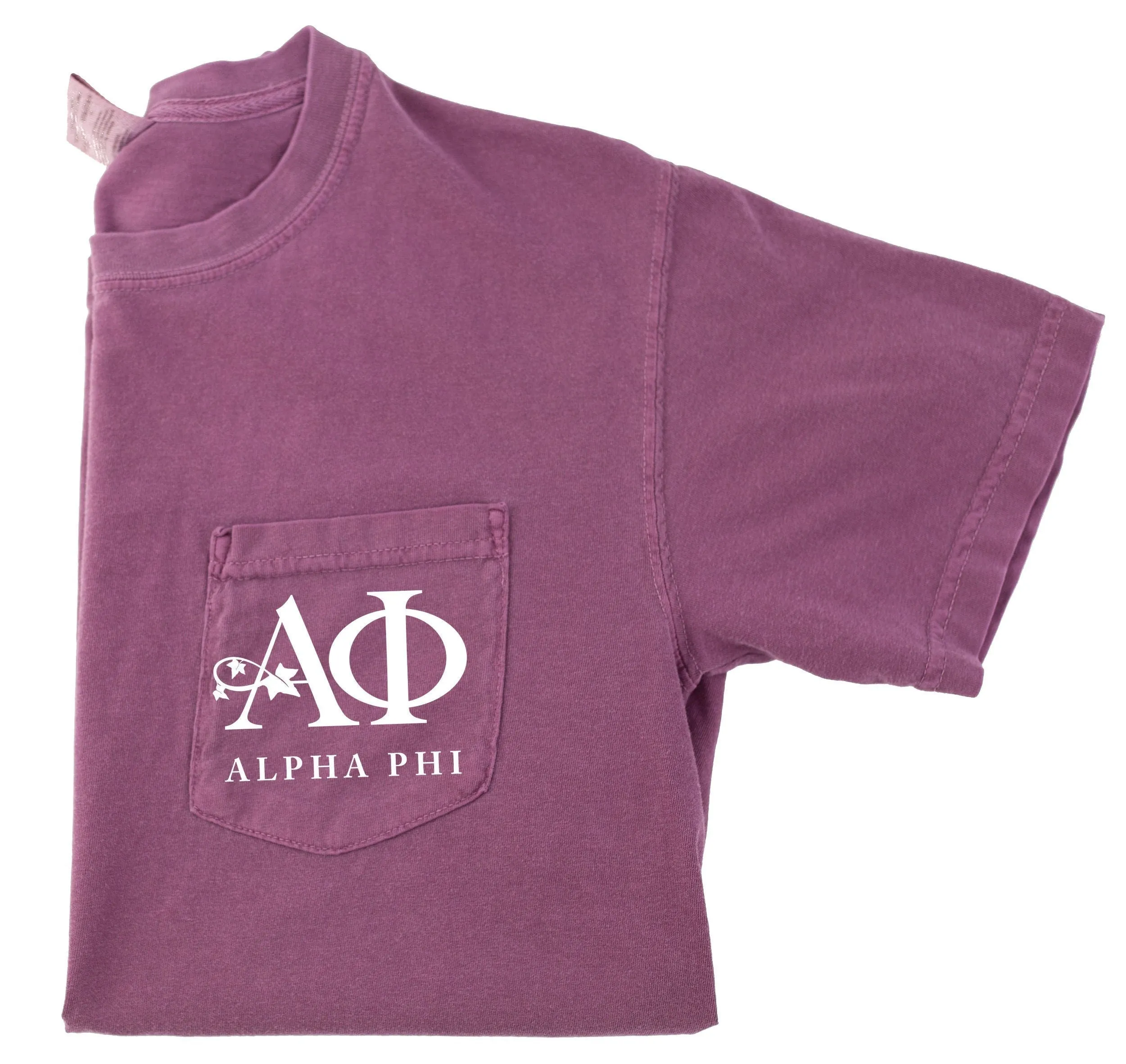 Alpha Phi Ivy Logo Pocket Tee - Berry