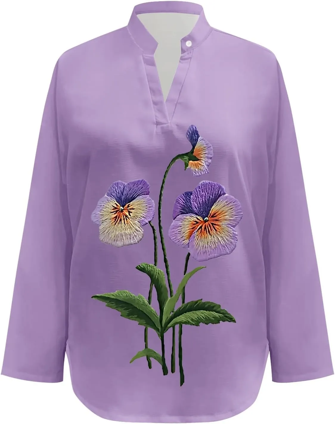 Alzheimers Awareness Shirts Daughter Floral Leaves Printed Long Sleeve Top Summer Cotton Linen Tees Shirts Blouses