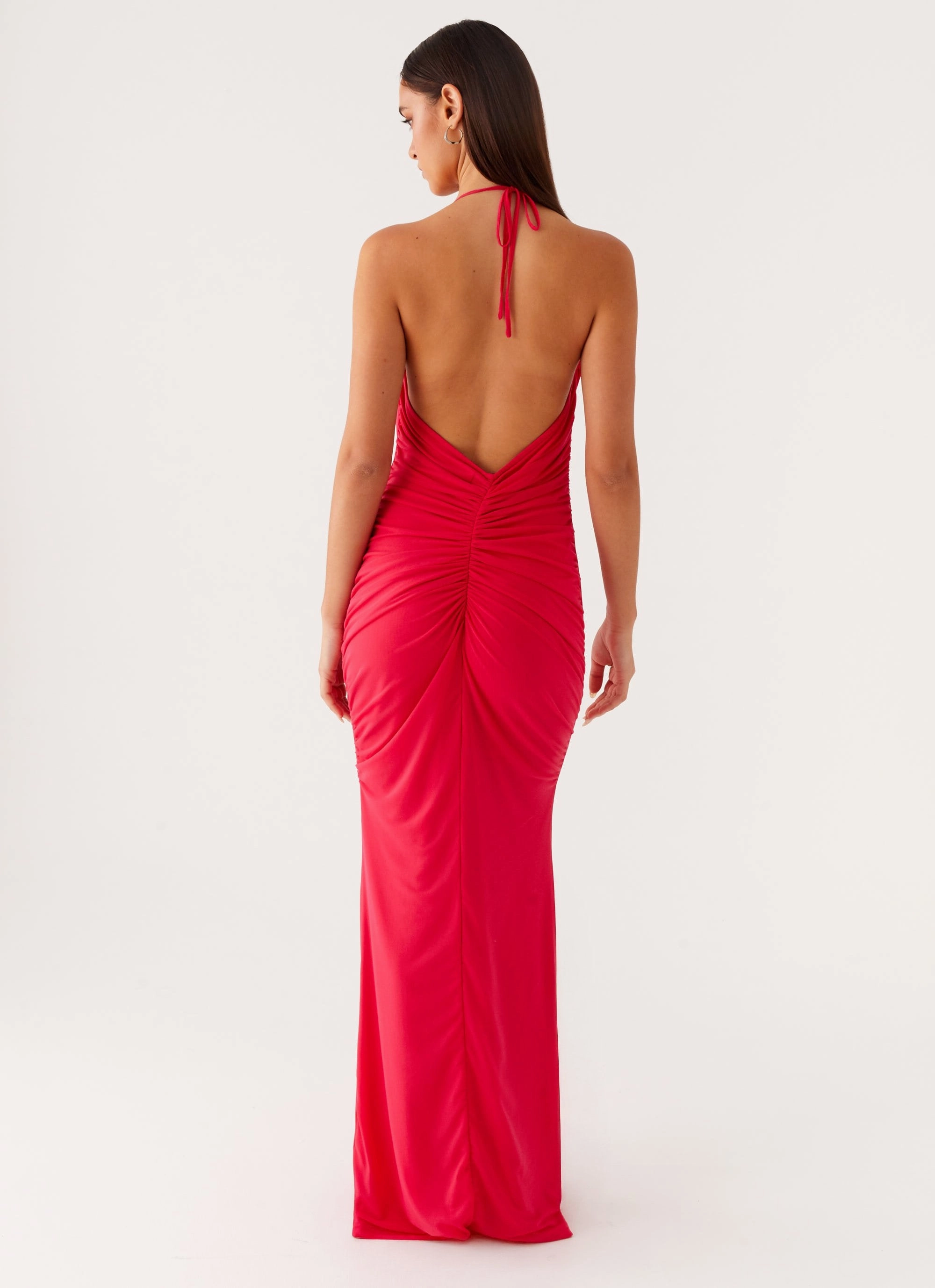 Amari Maxi Dress - Raspberry Semi Formal Smooth Wear