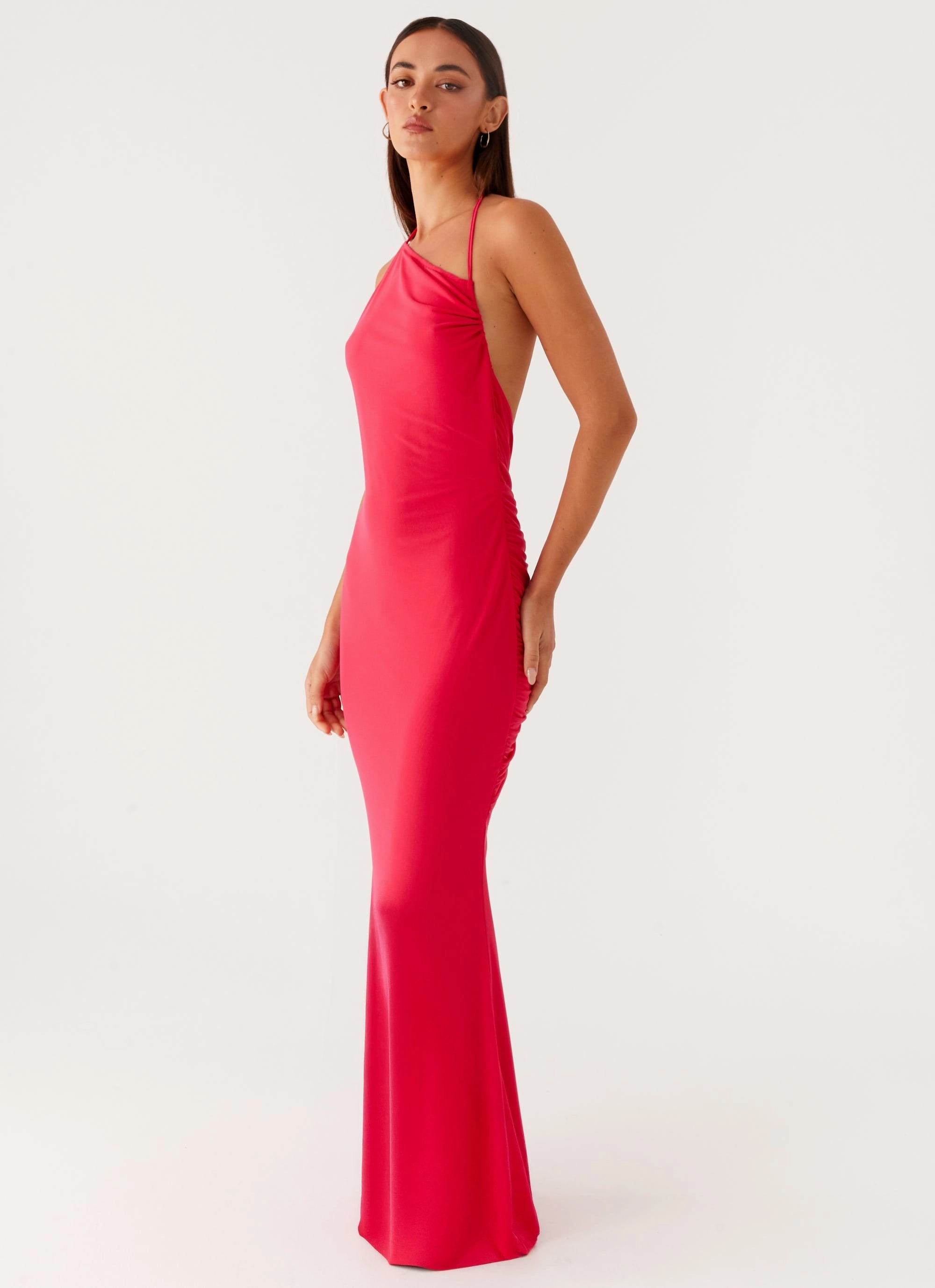 Amari Maxi Dress - Raspberry Chic Fit Wear One Piece Look