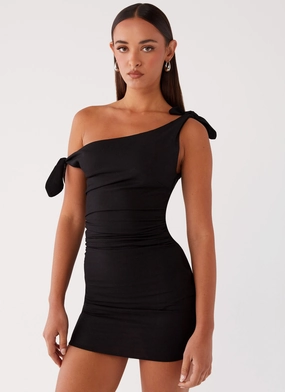 Amazonia Linen Mini Dress - Black Cozy Touch Street Mood