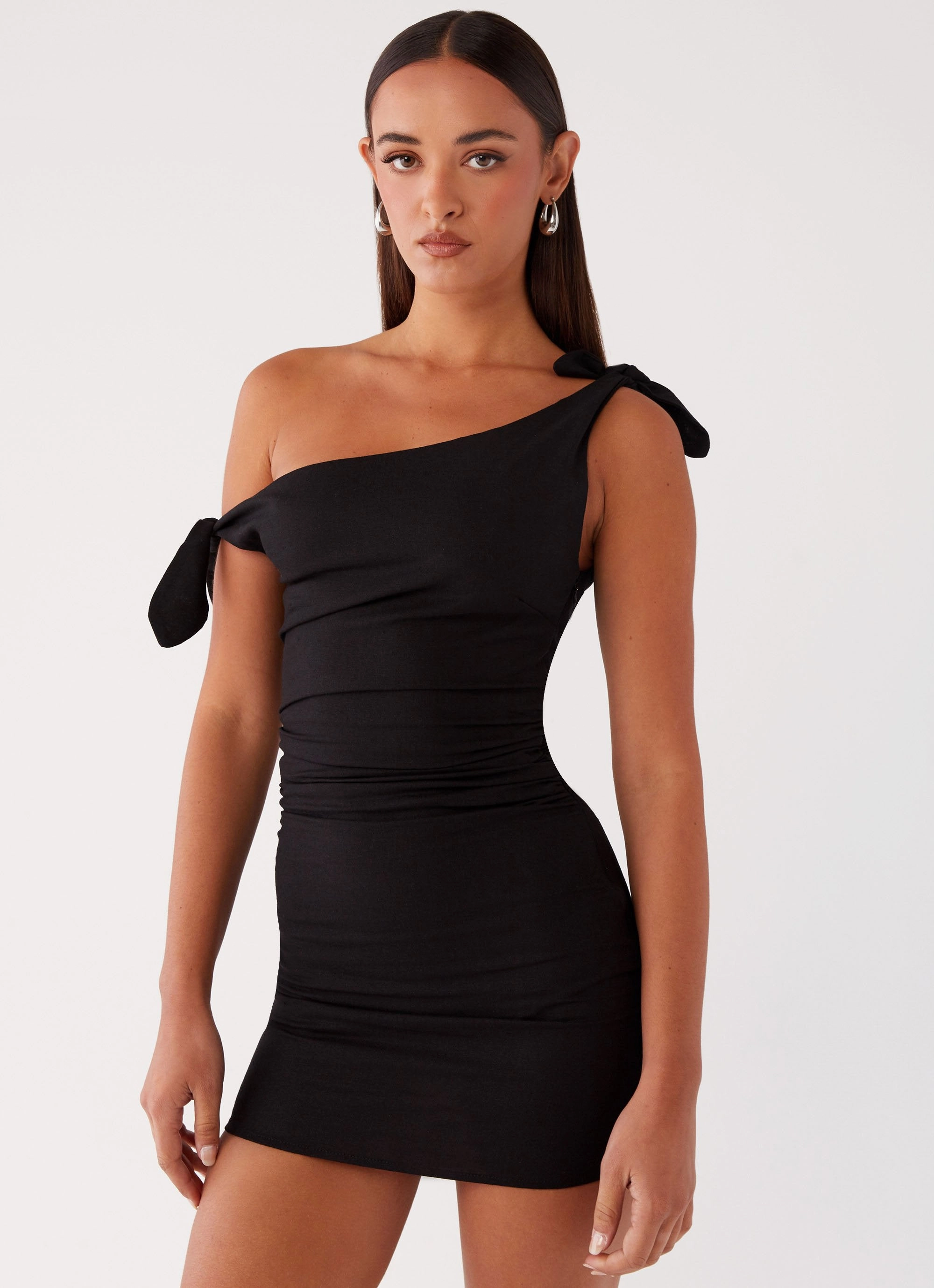 Amazonia Linen Mini Dress - Black Cozy Touch Street Mood