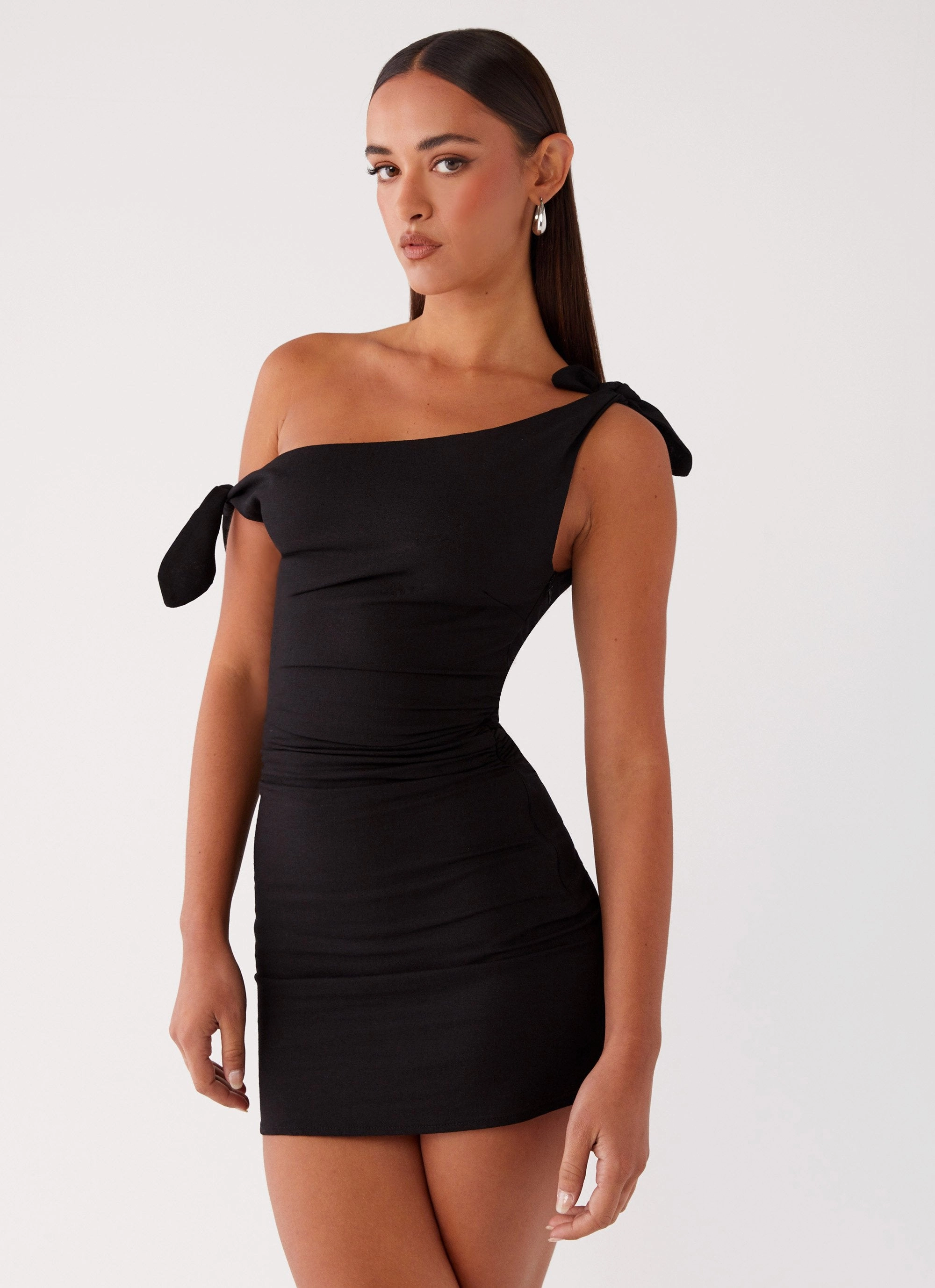 Trendy Vibe Amazonia Linen Mini Dress - Black