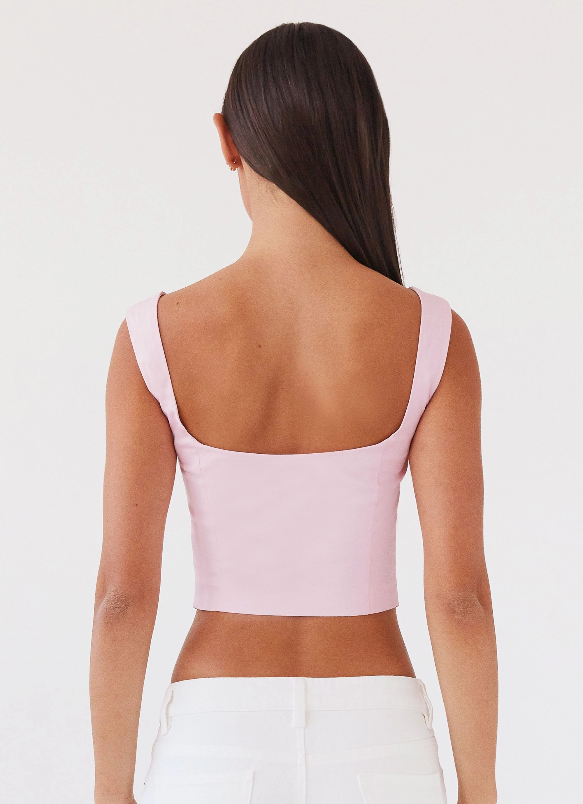 Ambretta Corset Top - Pink Two Tone Texture Effect