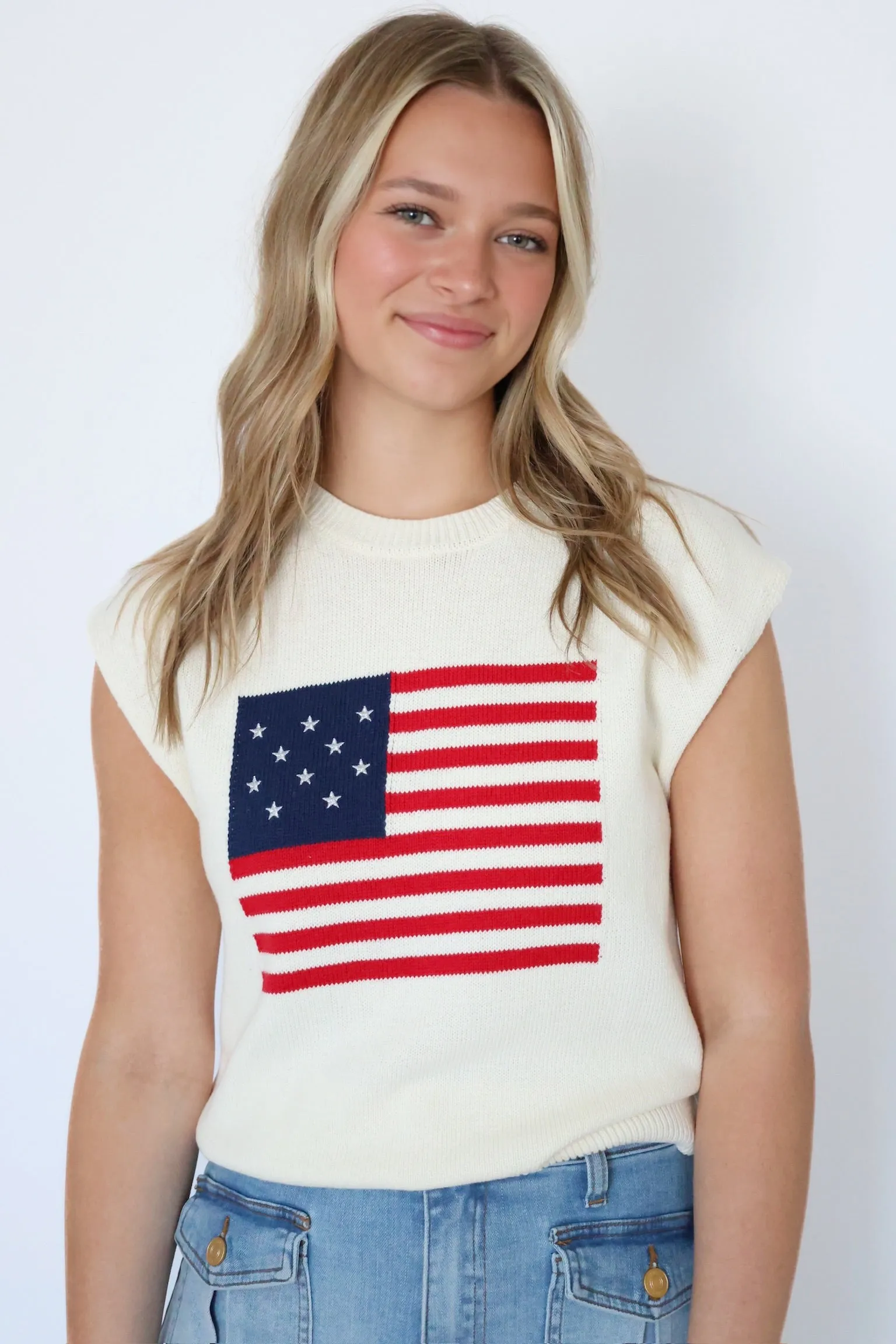 HypoallergenicFibers High Thread Count Cotton American Dream Flag Sweater