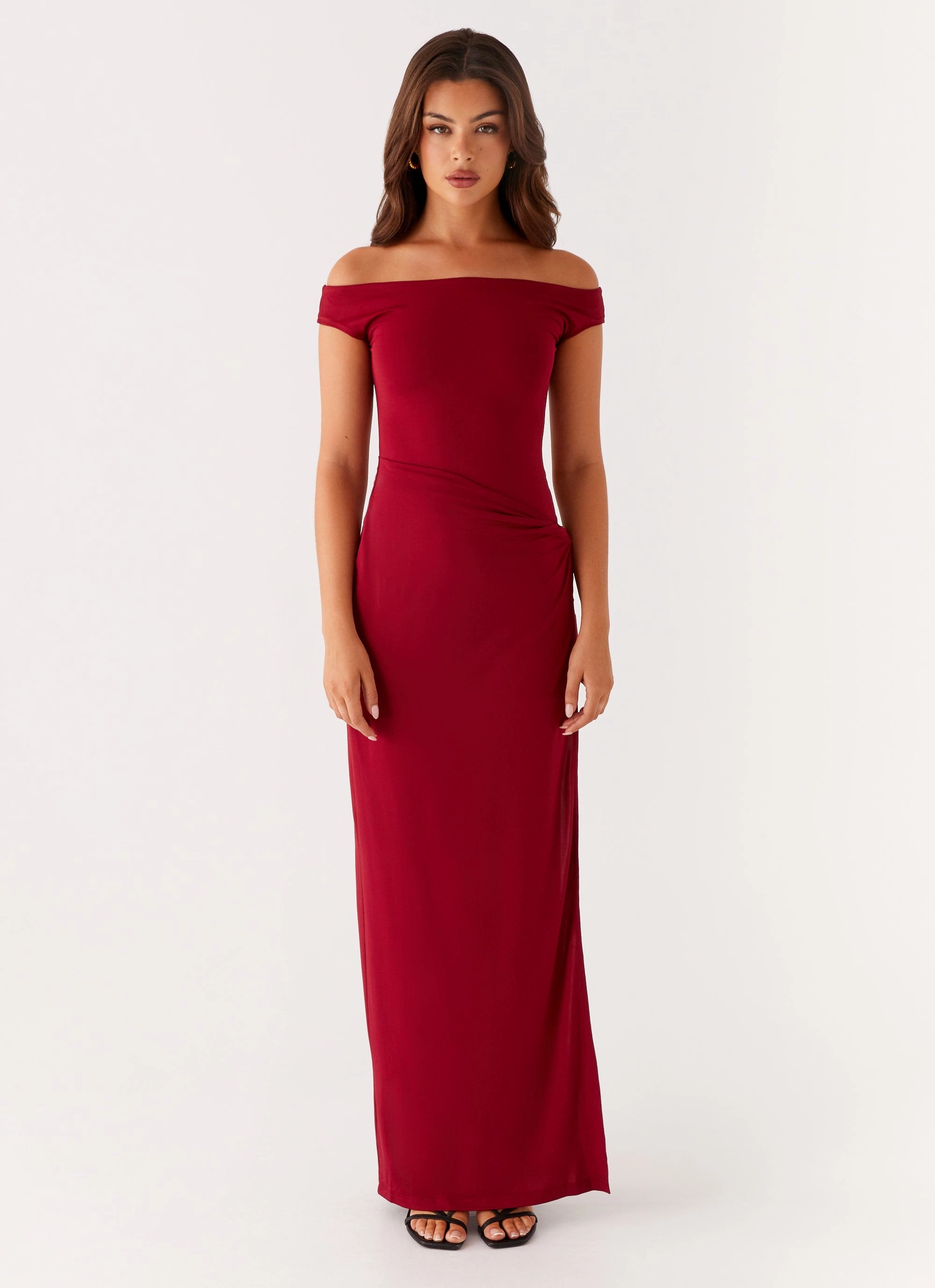 Amerie Maxi Dress - Maroon Bust-Enhancing PlushLining