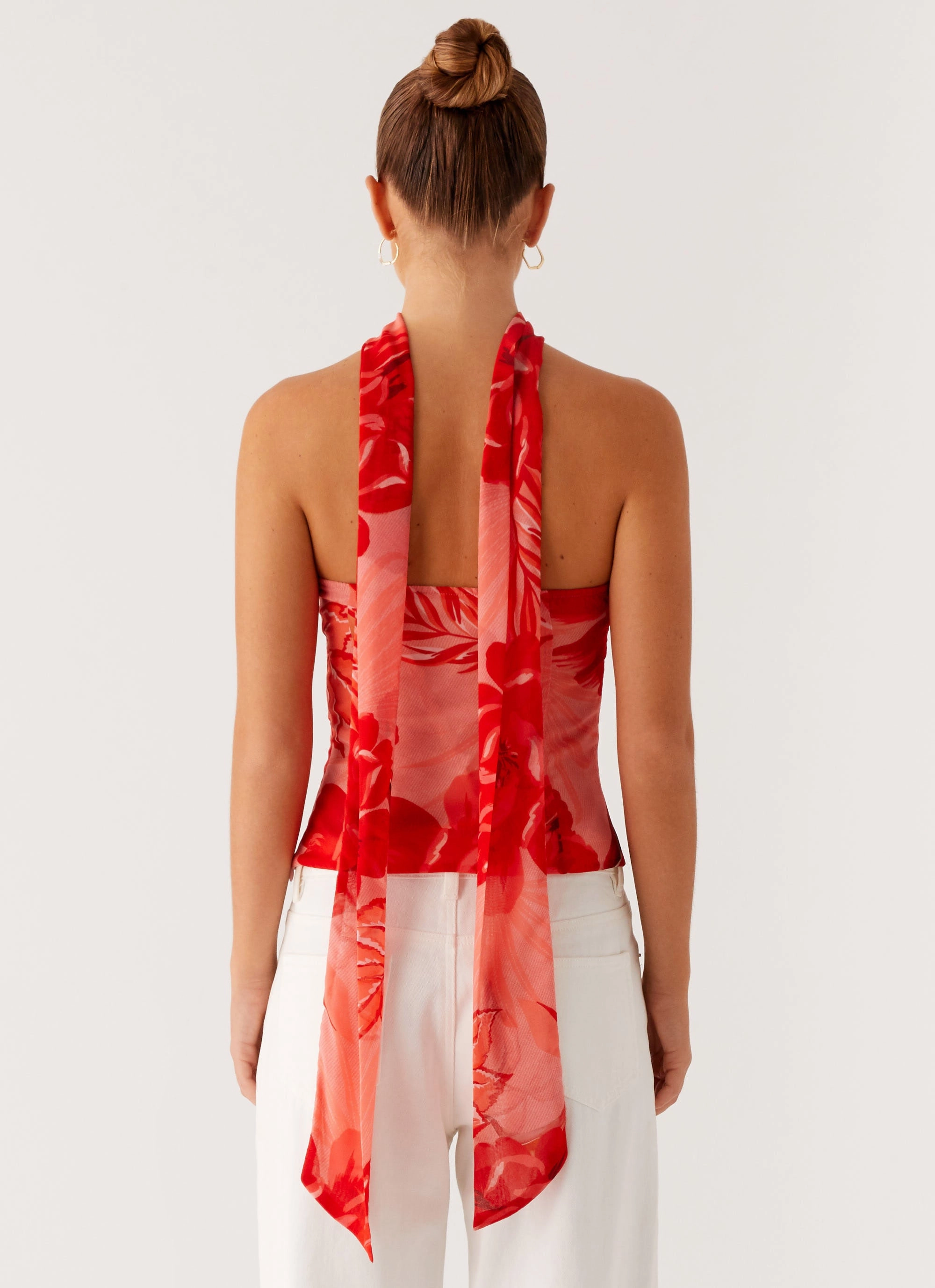 Anais Scarf Top - Sicily Sunset Print SleevelessOption