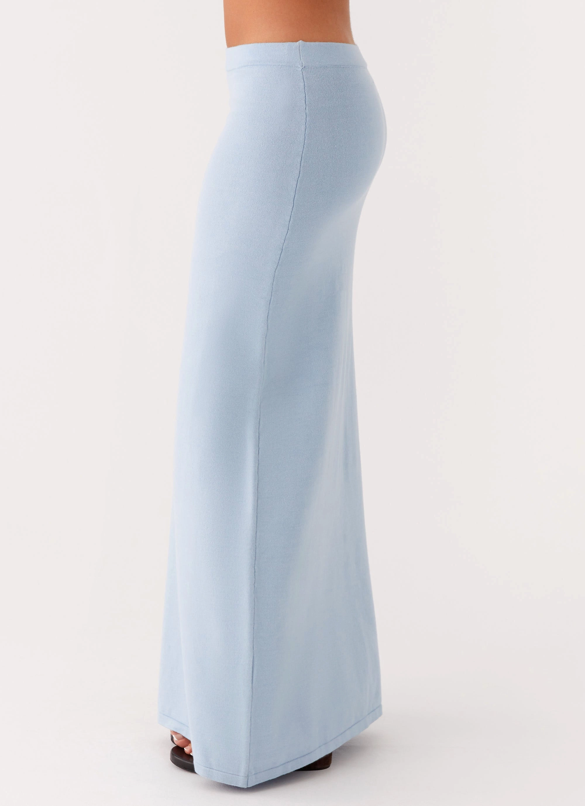 Anastasia Knit Maxi Skirt - Blue Flexible Comfort