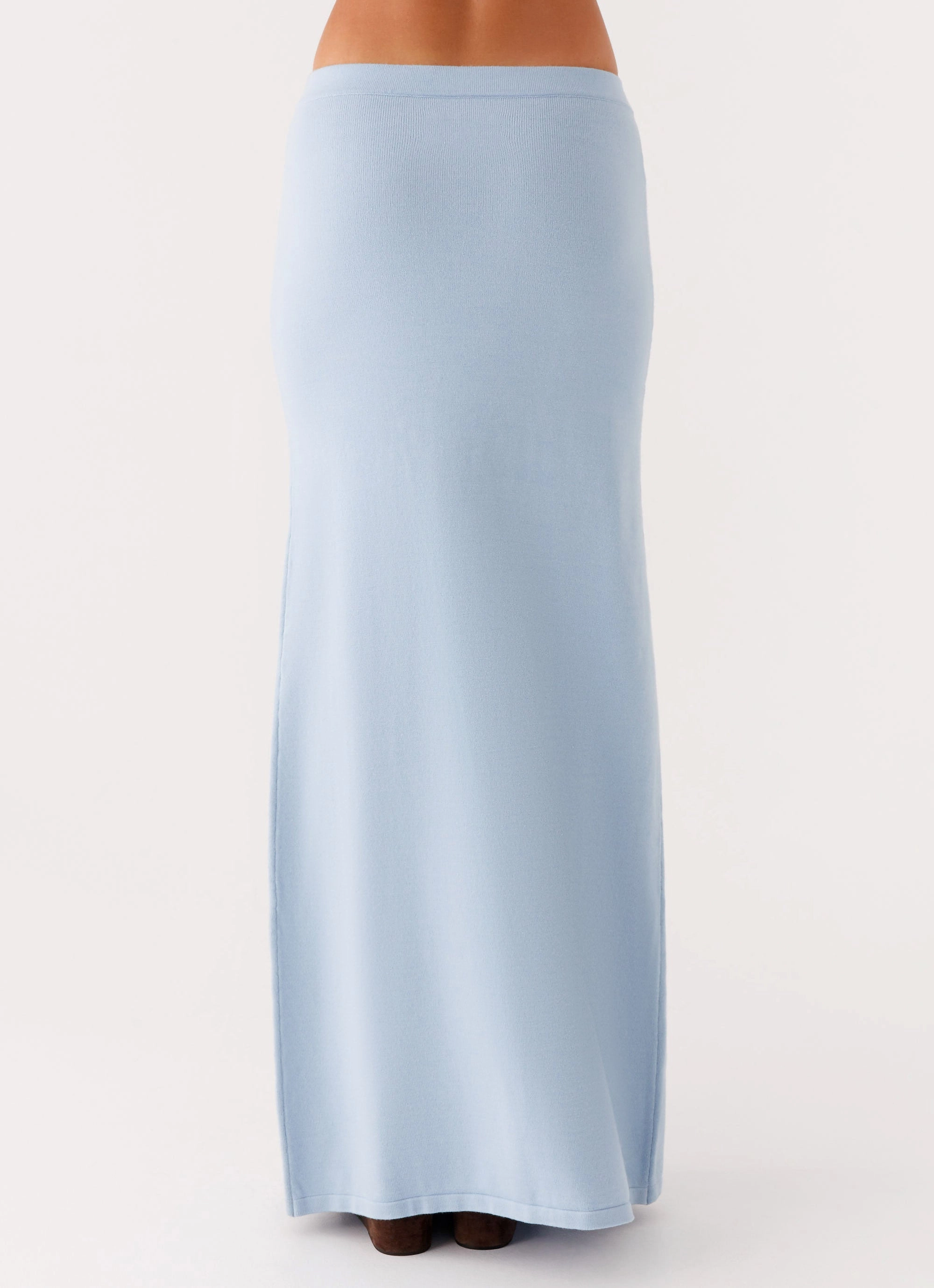 Anastasia Knit Maxi Skirt - Blue Subtle Details Soft Styling