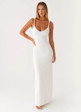 Comfortable Shape Exclusive-Design Anastasia Maxi Dress - Ivory