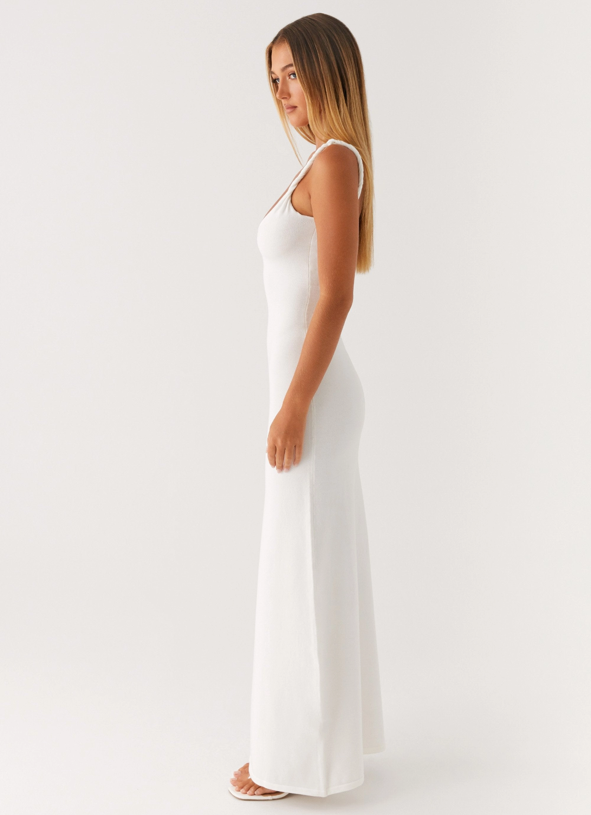 Anastasia Maxi Dress - Ivory Brunch Fit Natural Drape