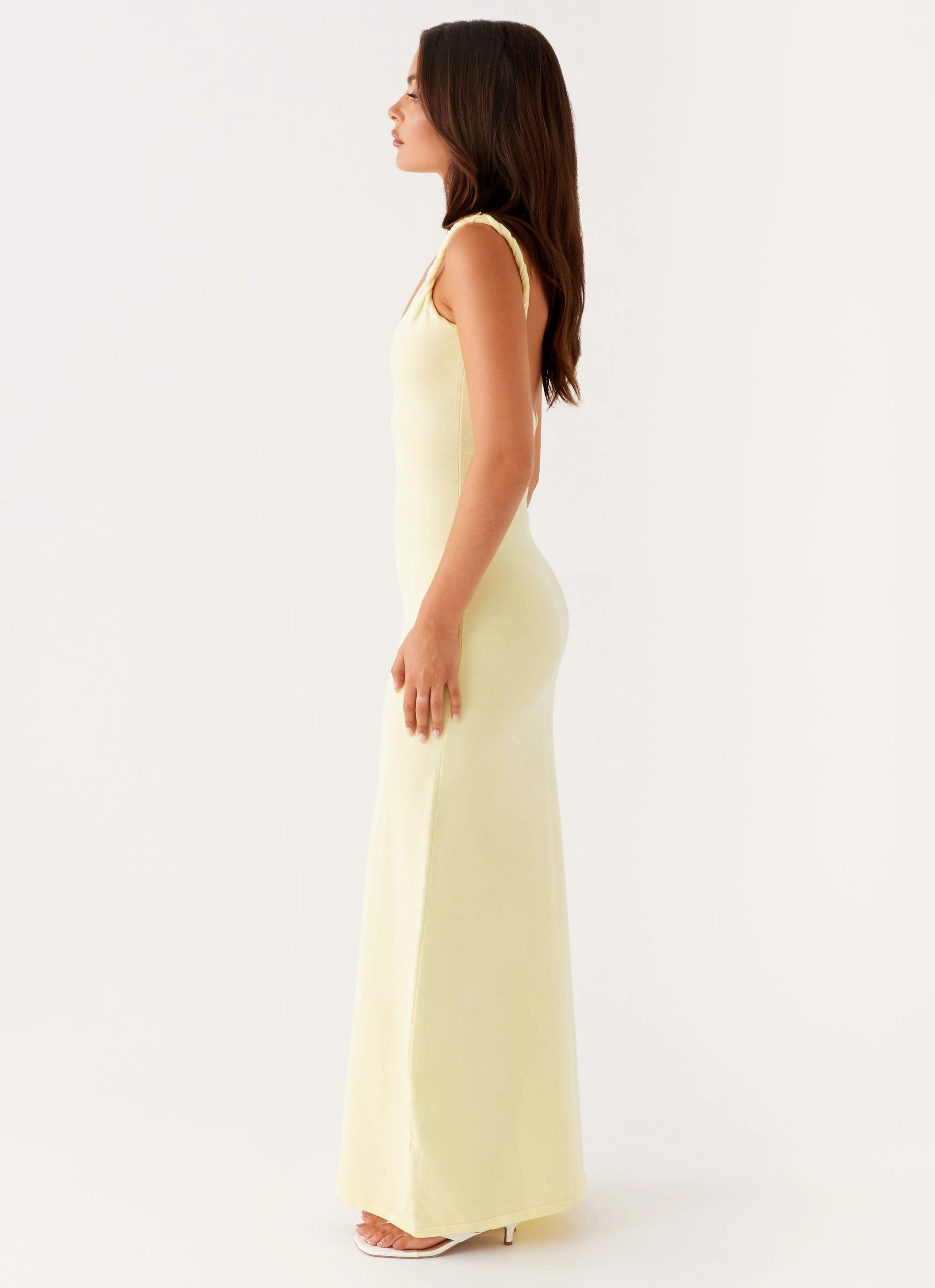 Fitted Style Chic and Stylish Anastasia Maxi Dress - Yellow