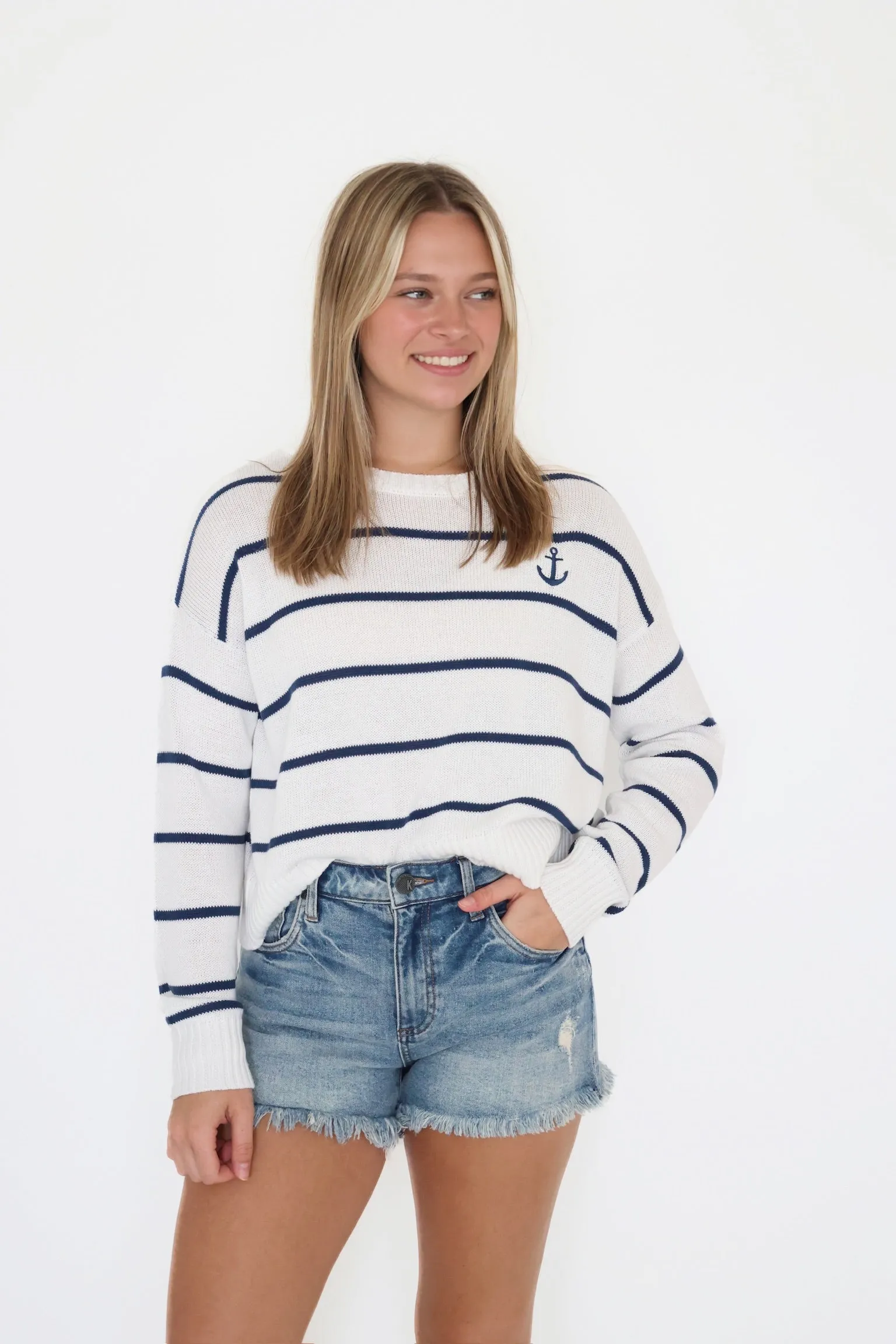 VersatileNeckline ConvertibleStyle Anchors Away Sweater (FINAL SALE)