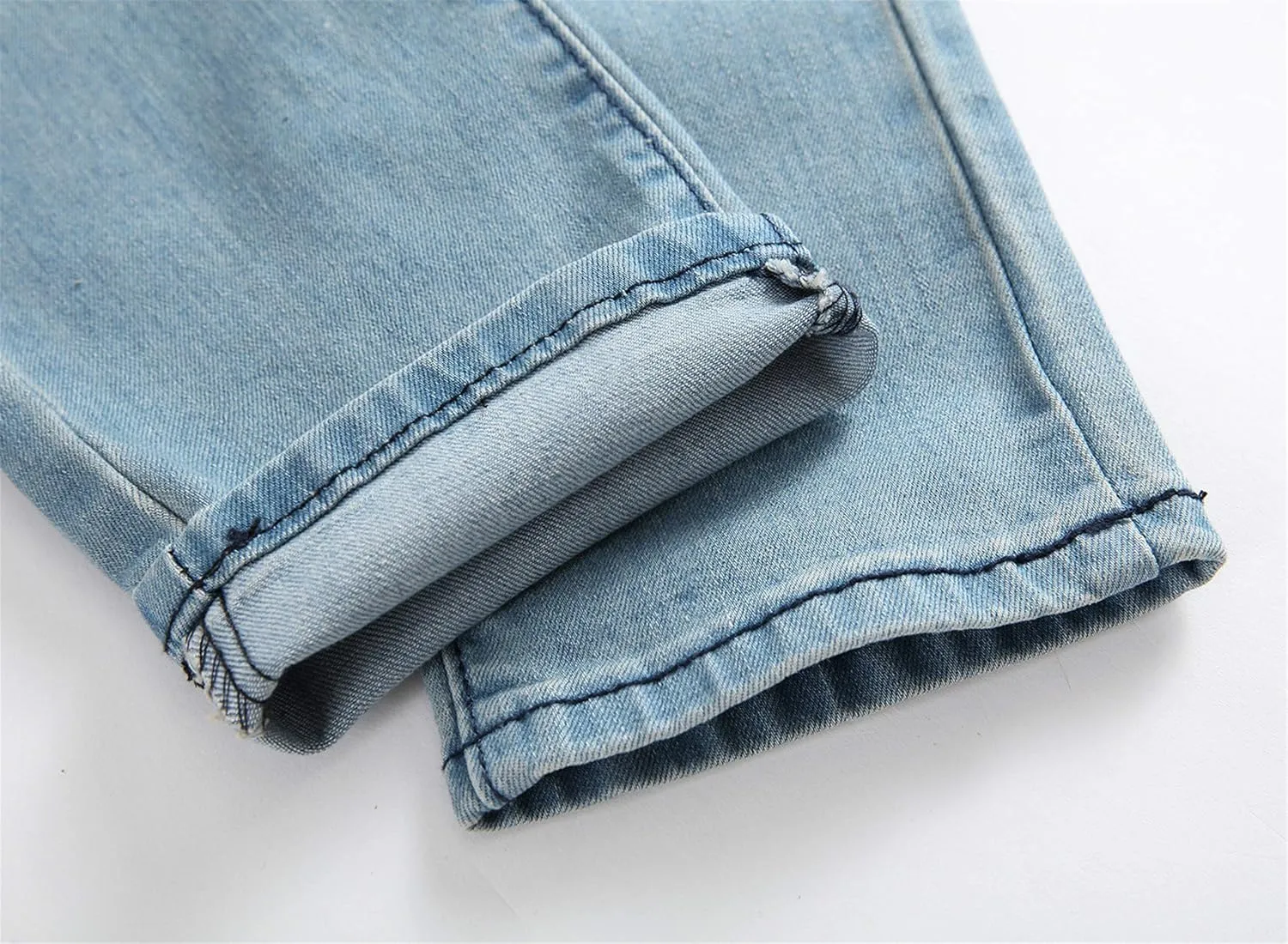 Andongnywell Men's Slim Fit Stretch Destroyed Skinny Zipper Denim Pencil Pants Causal Slim Fit Stretch Ripped Jeans