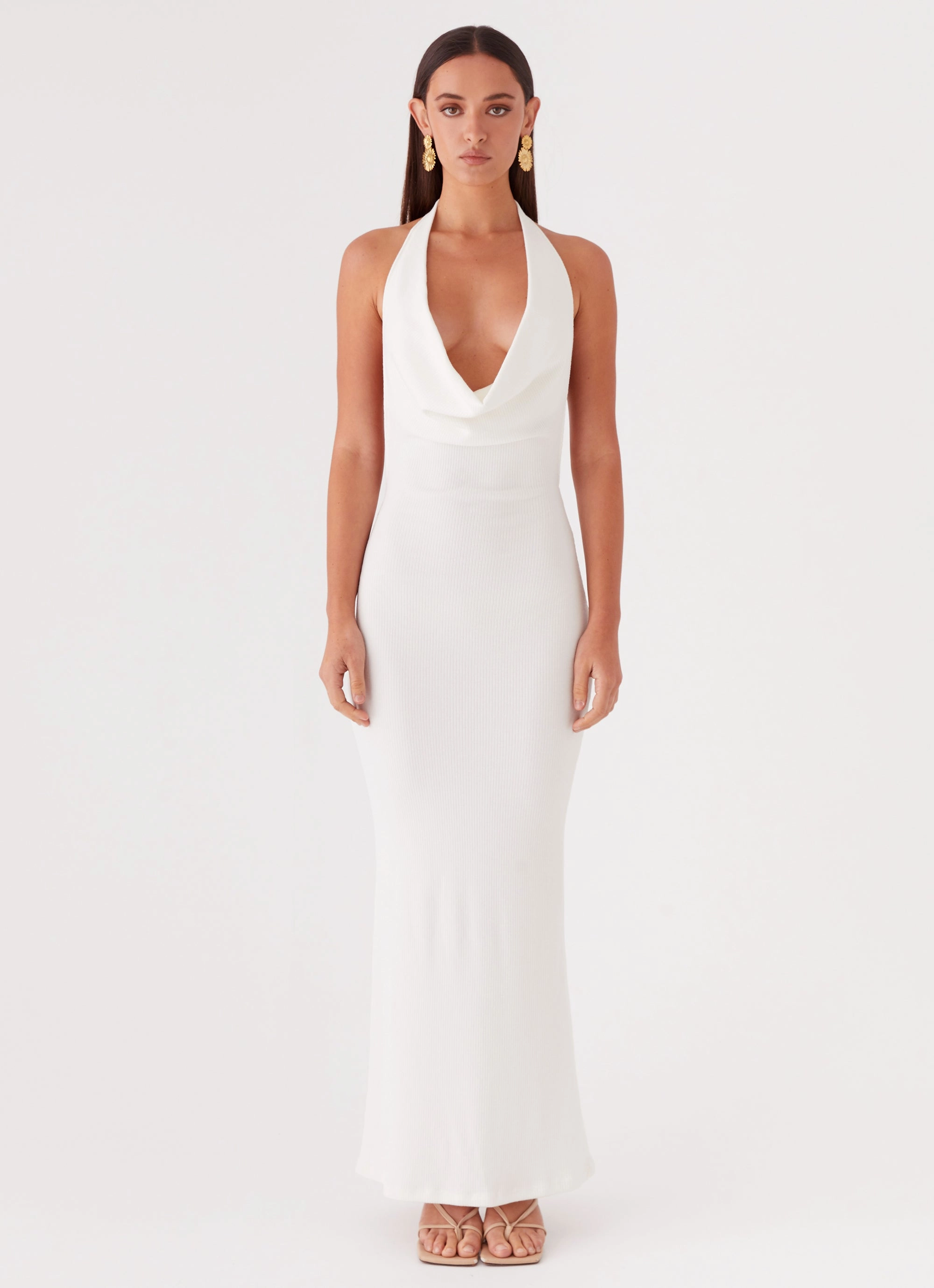 Anella Maxi Dress - White Fit Base Trendy Layering