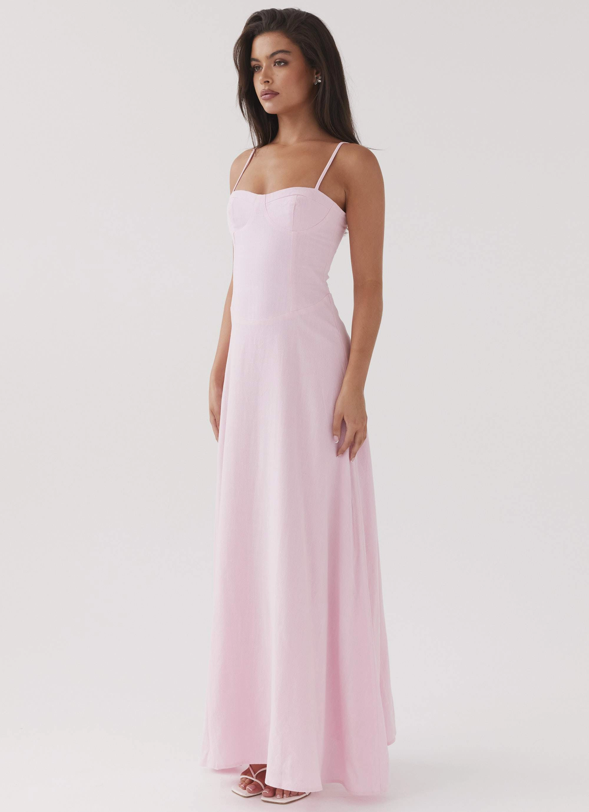 Best-Seller Angelina Linen Maxi Dress - Pink Petal