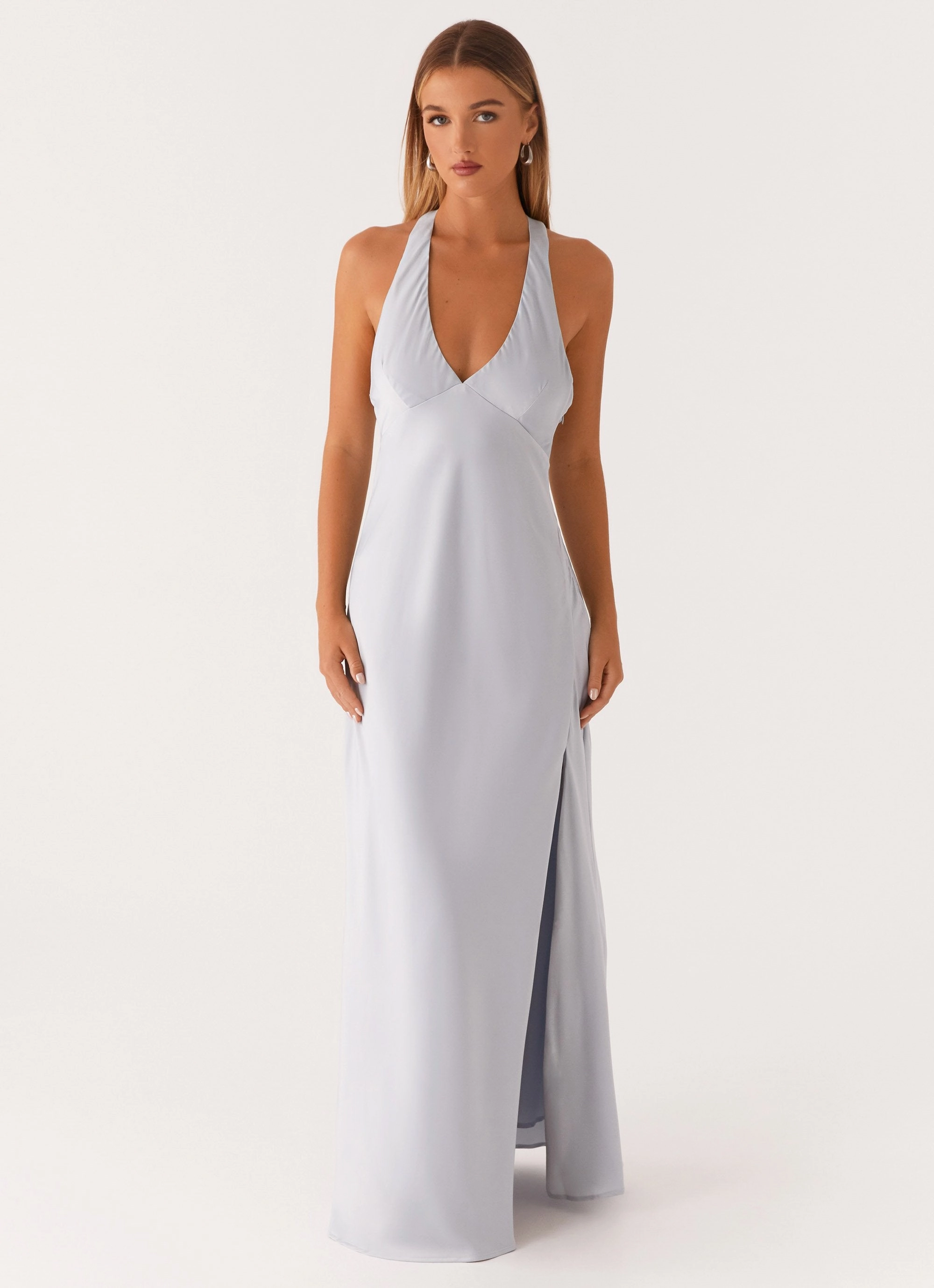 Sunset Glow Casual Waist Angie Maxi Dress - Blue