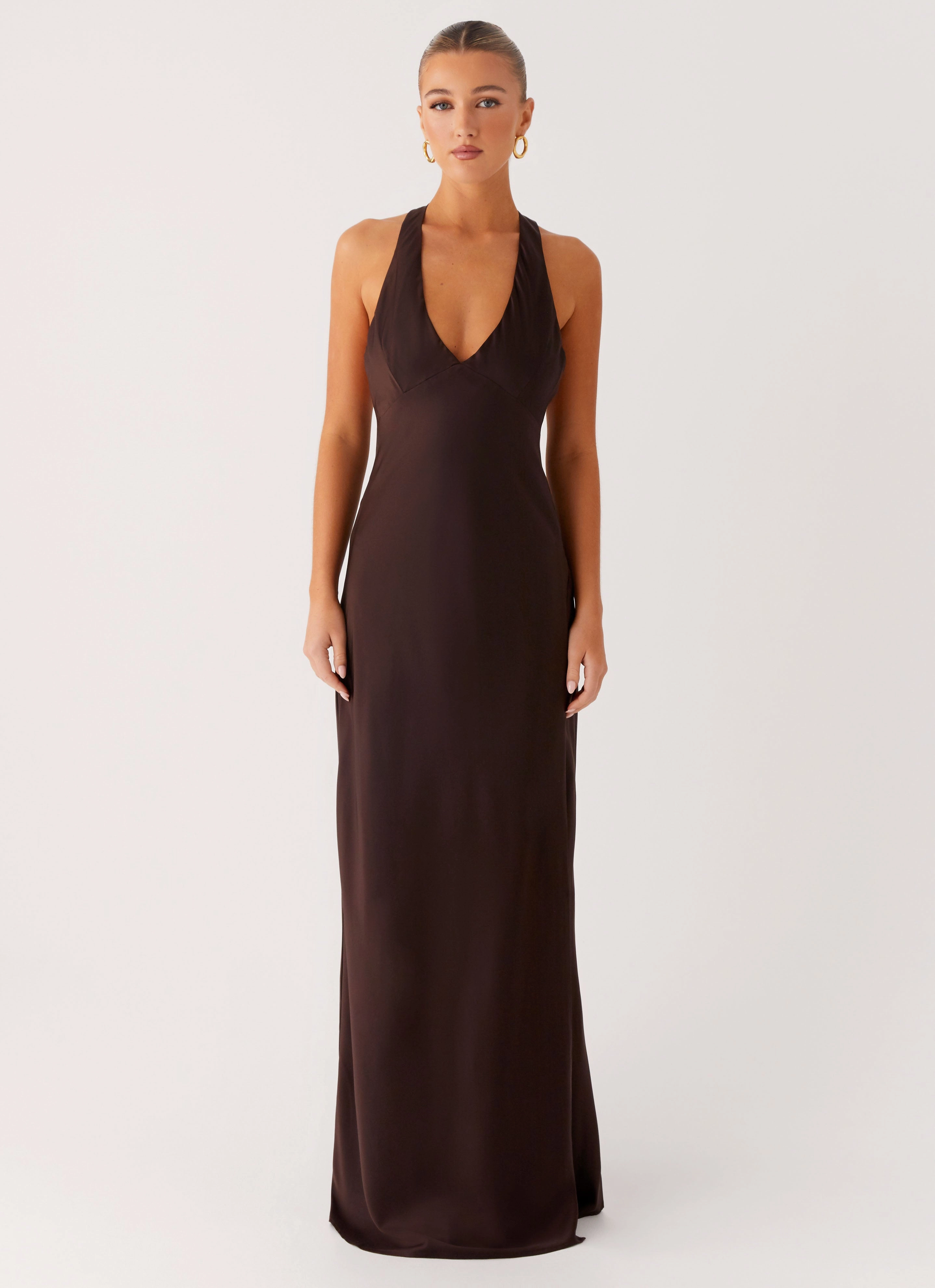 Angie Maxi Dress - Chocolate Cafe Vibe Unlined Look