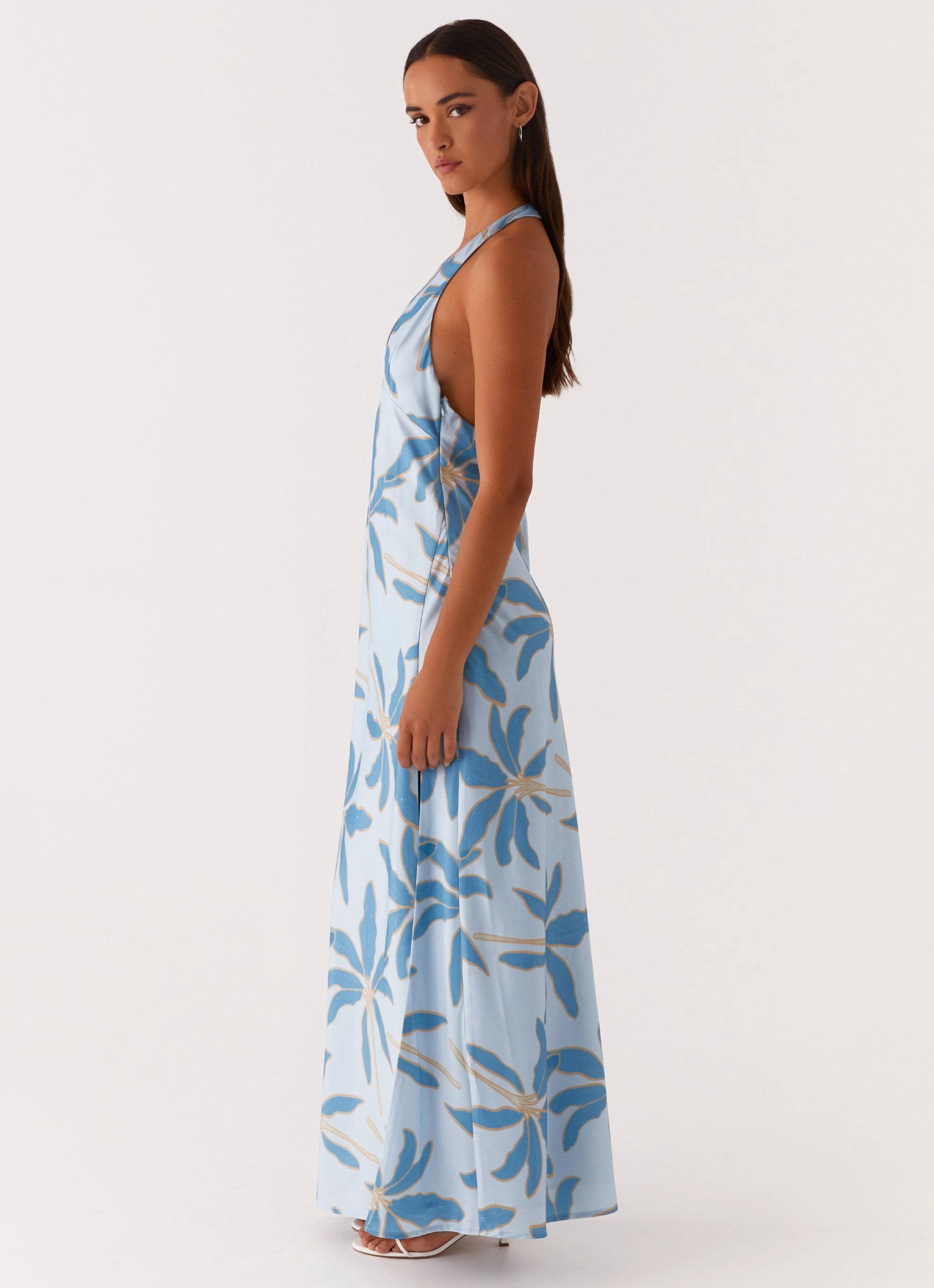 Vibrant Waist Fit Decorative-Design Angie Maxi Dress - Opulent Blue